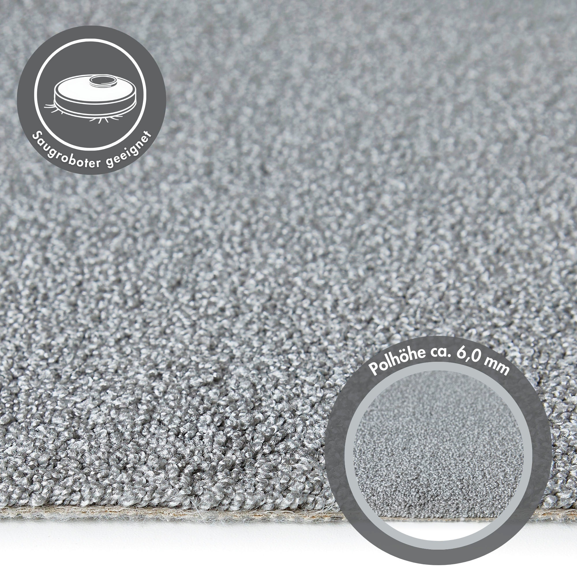 Andiamo Teppichboden »Rubinoy, Schlinge, Made in Belgium«, rechteckig, 0,8 mm Höhe, Breite 400 cm oder 500 cm, Wohnzimmer, strapazierfähig & robust