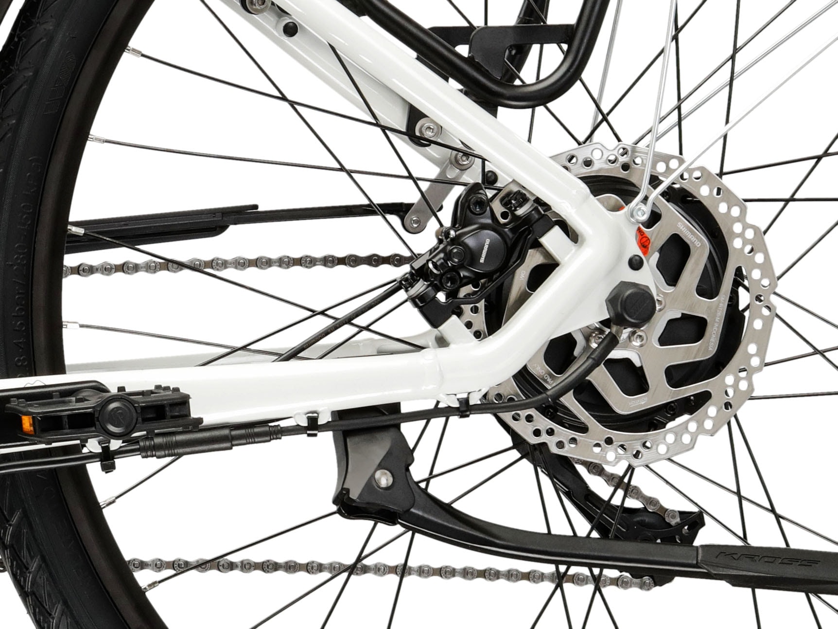 Kross »E-Trekkingbike Damen Trans Hybrid 1.0 28" weiß 8 Gänge« 8 Gang Shimano ACERA M3020 Schaltwerk Kettenschaltung Heckmotor 250 W