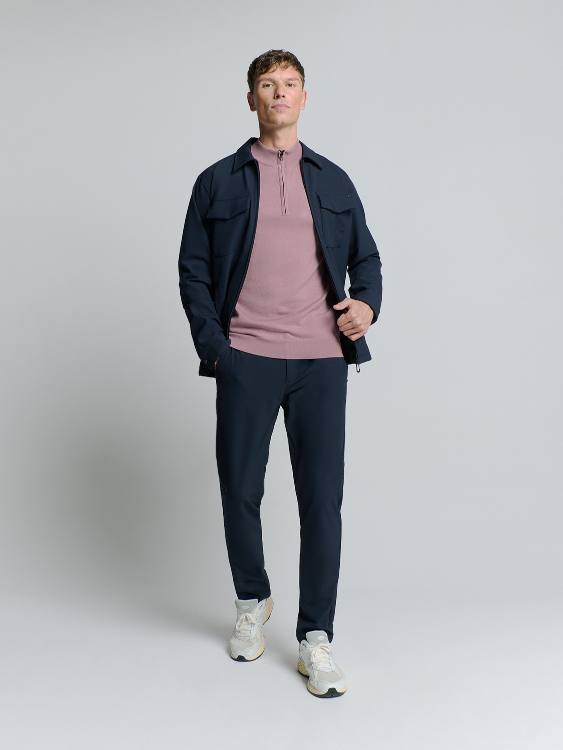 NO EXCESS Rundhalspullover »No Excess Sweatshirt mit halbem Reißverschluss«