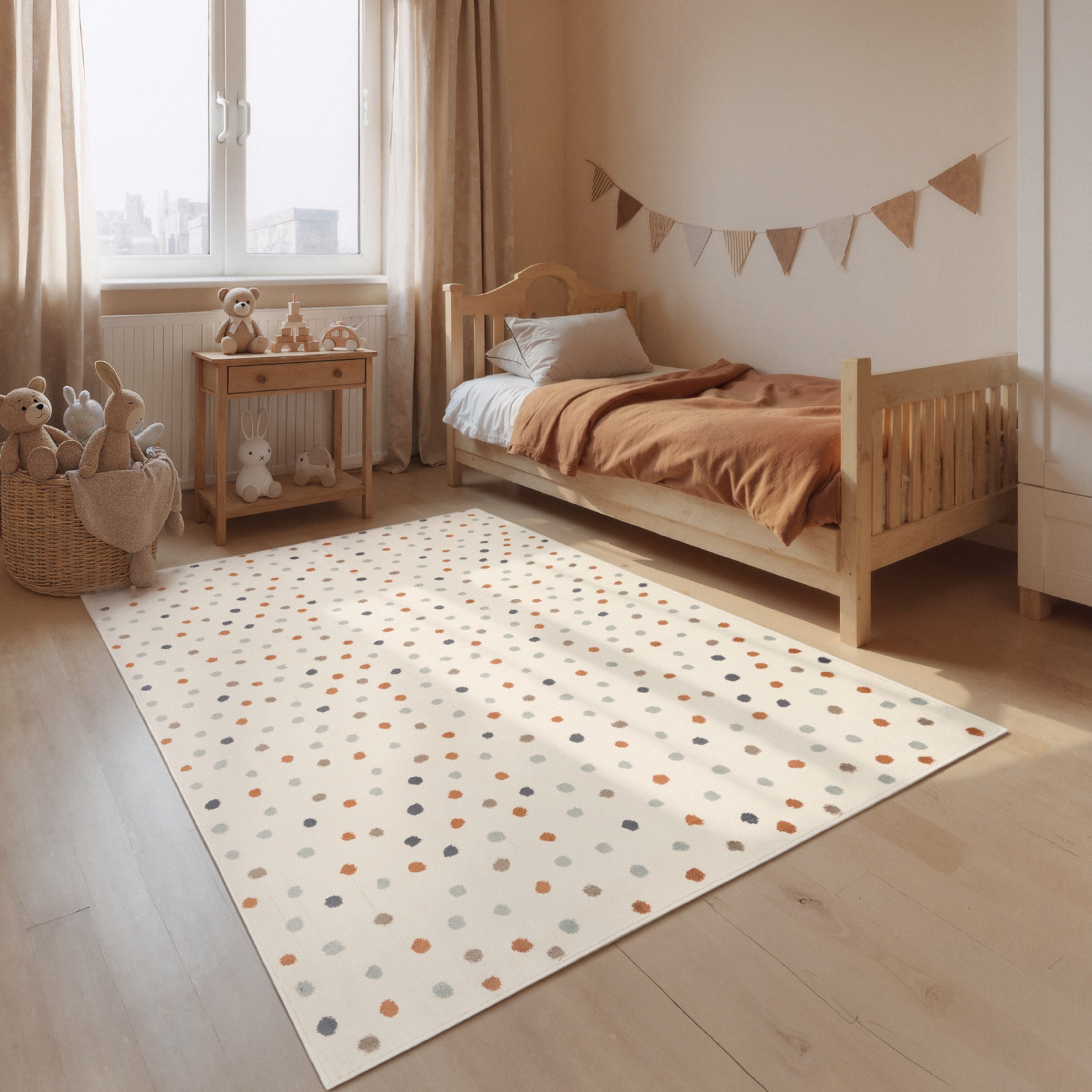 HANSE Home Kinderteppich "Konfetti" rechteckig 10 mm Höhe Pflegeleicht, Weich, Kinderzimmer, Spielteppich, Spielunterlage