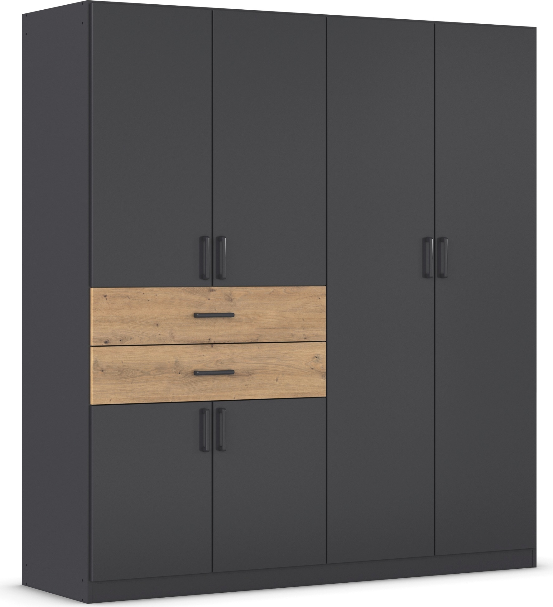rauch "Kleiderschrank Schrank Garderobe MAIKA mit Dekor-Front" 2 Schubladen, in verschiedenen Breiten, Höhen, Farben, MADE IN GERMANY