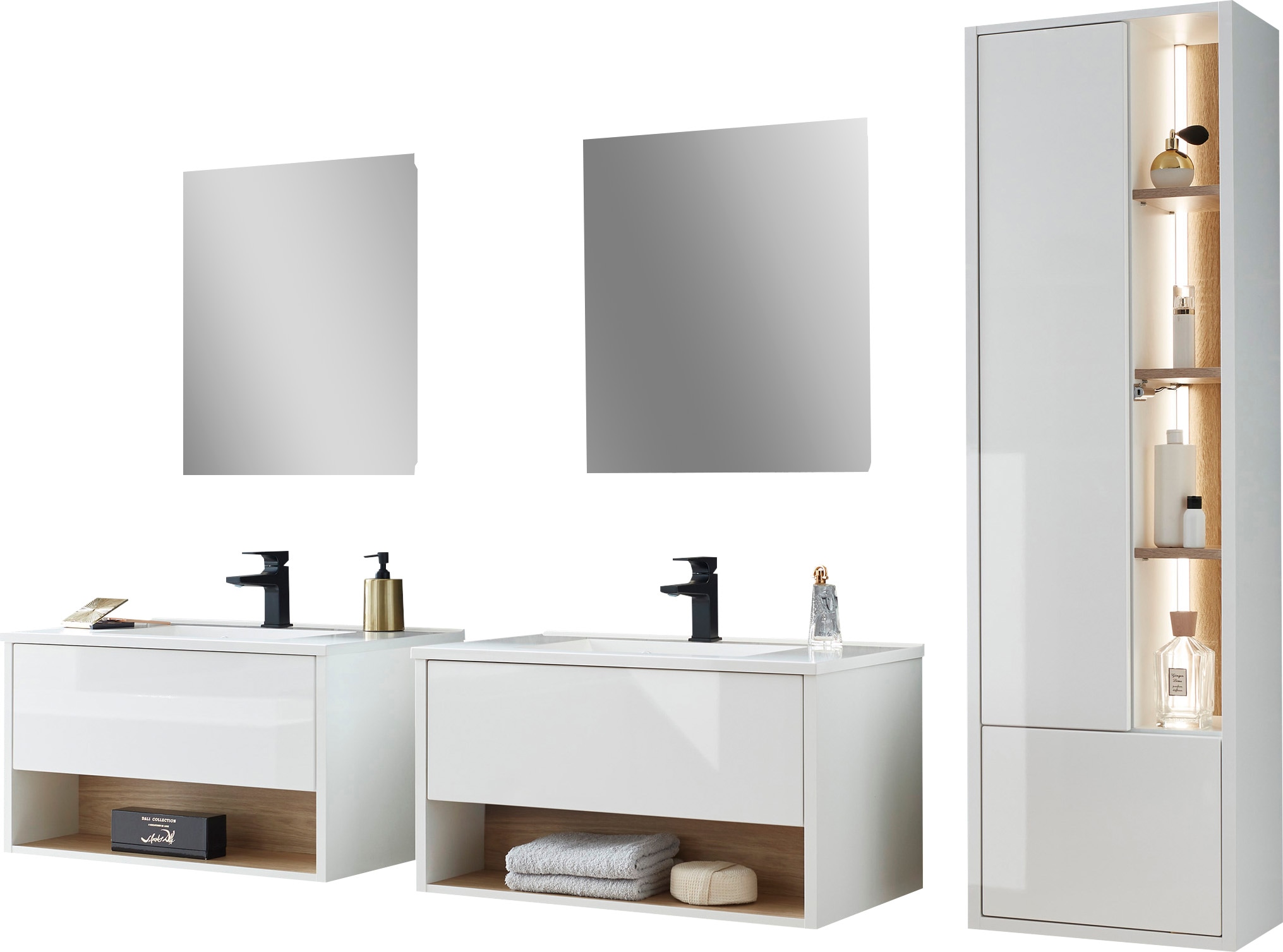 PLACES OF STYLE Badmöbel-Set "Studio Line, Bad im modernen Design, 5-teilig günstig online kaufen