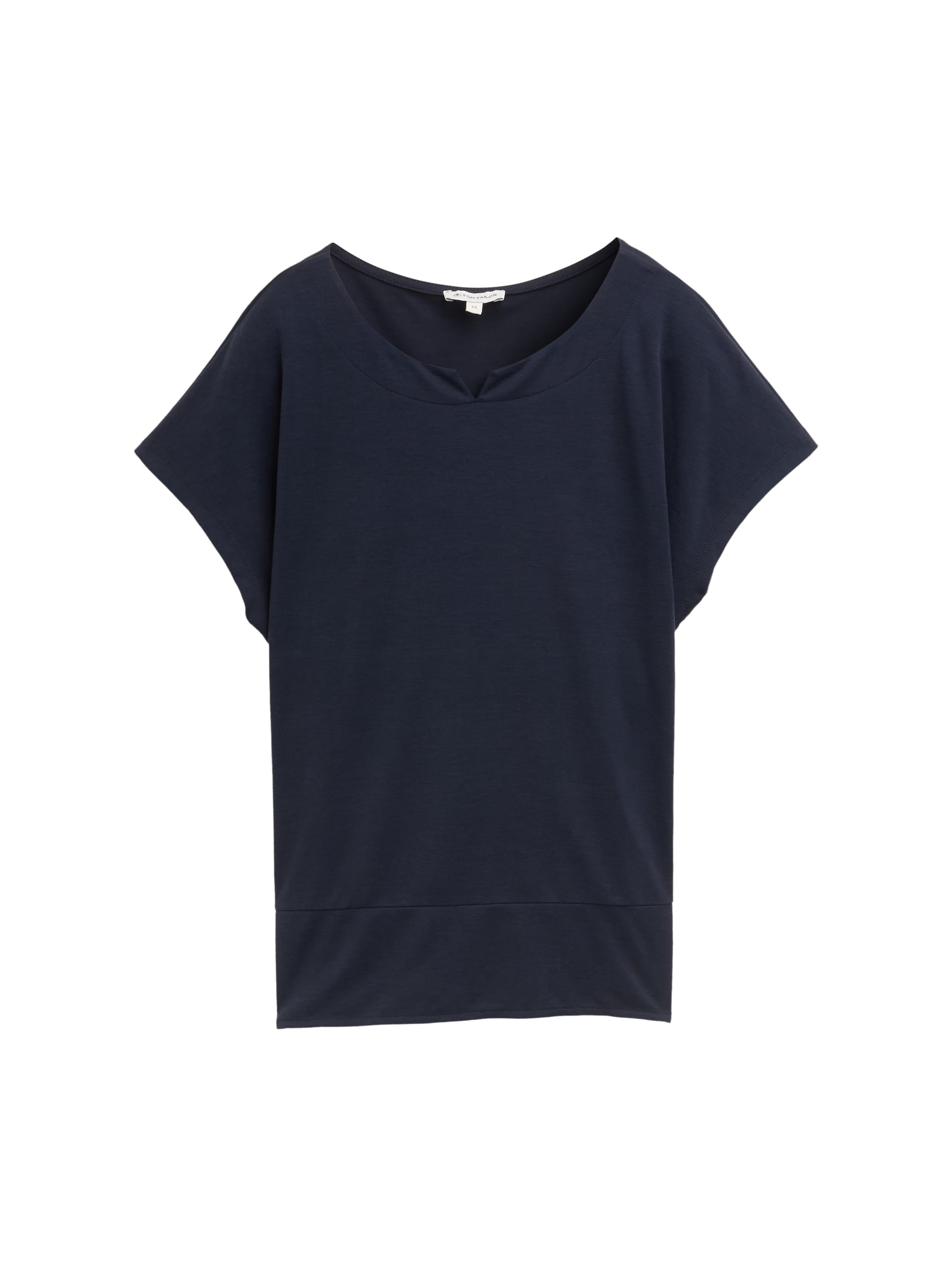 TOM TAILOR T-Shirt, mit geschlitztem Rundhalsaussschnitt