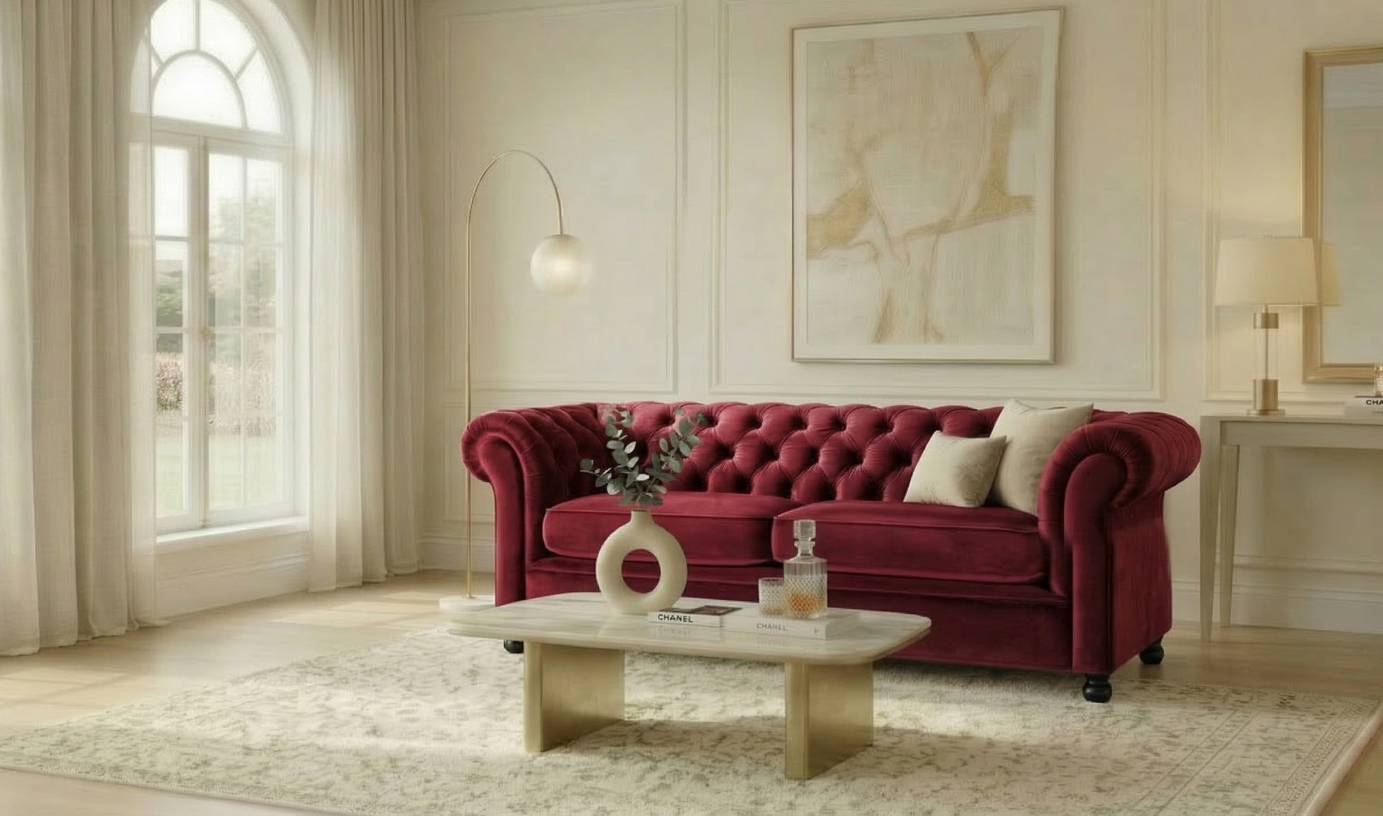 Home affaire 3-Sitzer "BRONNOY Chesterfield Sofa mit aufwendiger Knopfheftung, Breite 193 cm" Sofa mit geschwungenen Armlehnen, Chesterfield-Optik, Glamour