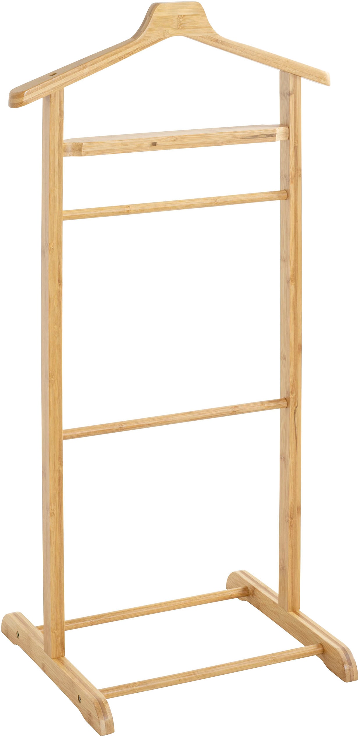 HAKU Herrendiener »Anzugständer, Dressboy, Kleiderboy, Kleiderbutler, Stiller Diener« freiform - aus Bambus natur -B/T/H 48/36/97 cm