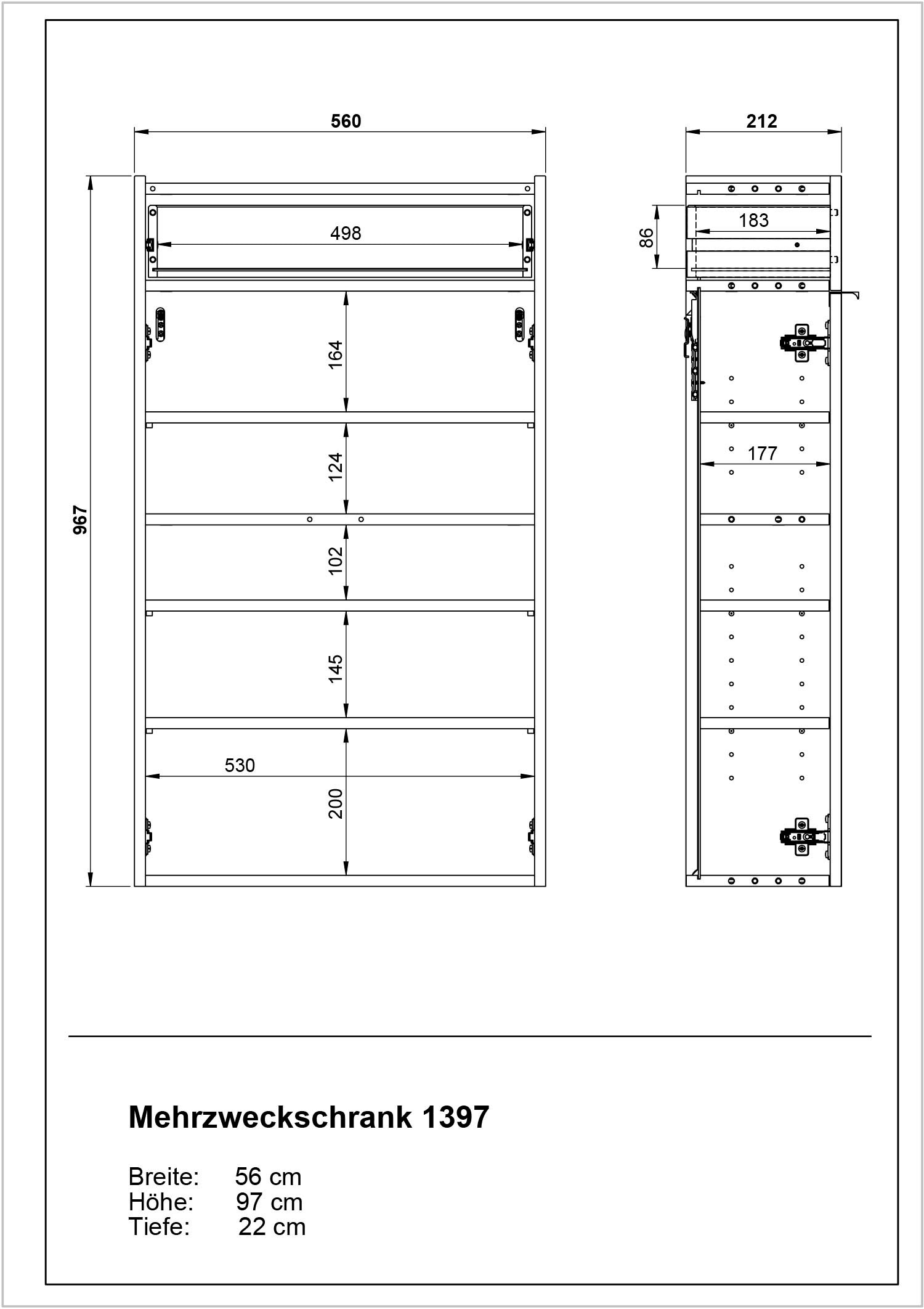 Spiegel, schmale ideal bestellen (Set, geringe und | Flure St.), für BAUR GERMANIA Mehrzweckschrank 2 »Ameca«, Garderoben-Set Tiefe,