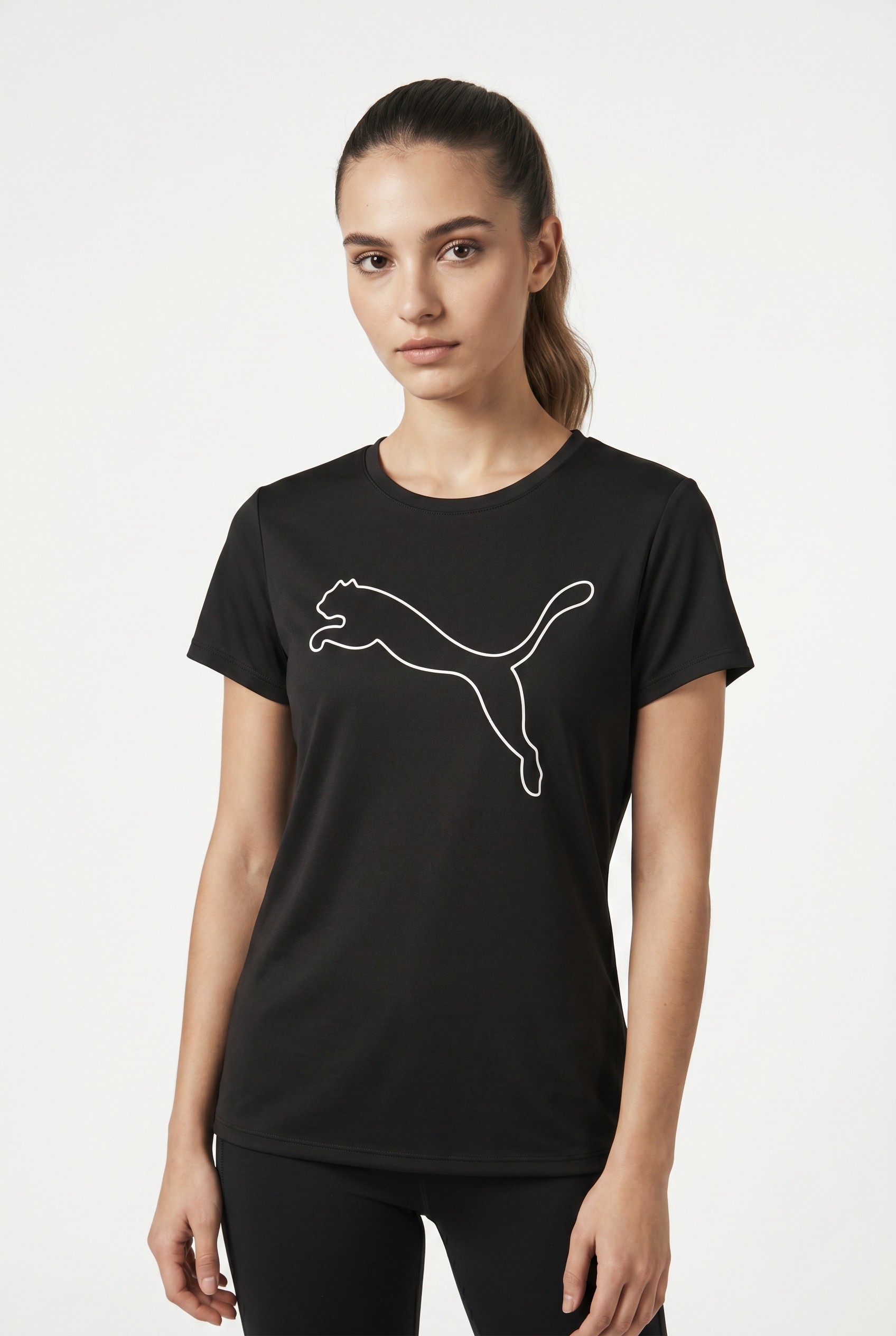 PUMA Trainingsshirt "W TAD ESSENTIAL LOGO TEE" Kurzarm, Sportmode, mit Rundhalsausschnitt