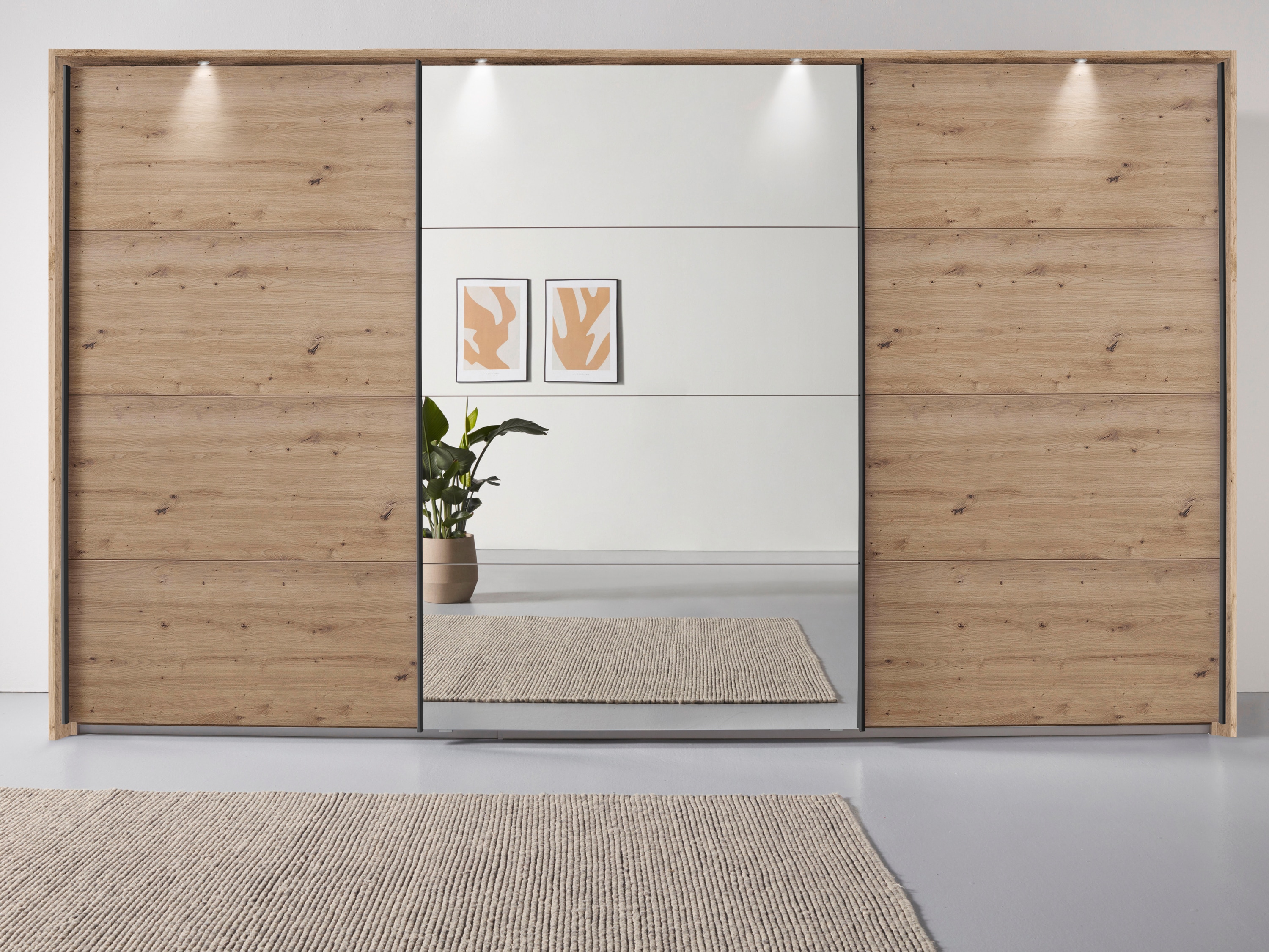 OTTO home "Mehrzweckschrank Aktenschrank Möbel Mietswohnung Schlafzimmer OTELI" Breiten 211/278/323/368 cm Höhen 214/233 cm, inkl. Passepartout optional mit Beleuchtung MADE IN GERMANY