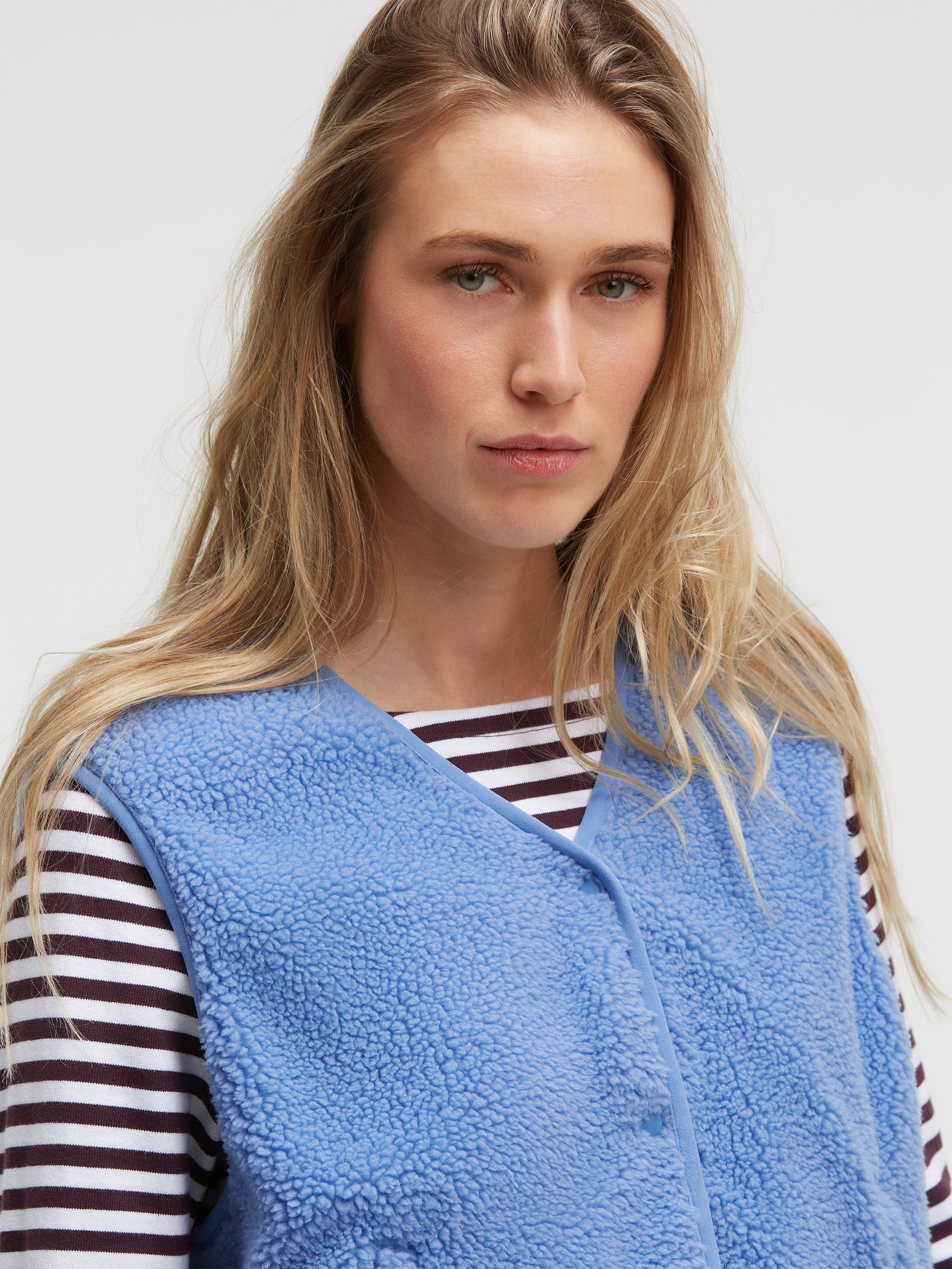 SENSES.THE LABEL Fleeceweste mit Druckknopfleiste