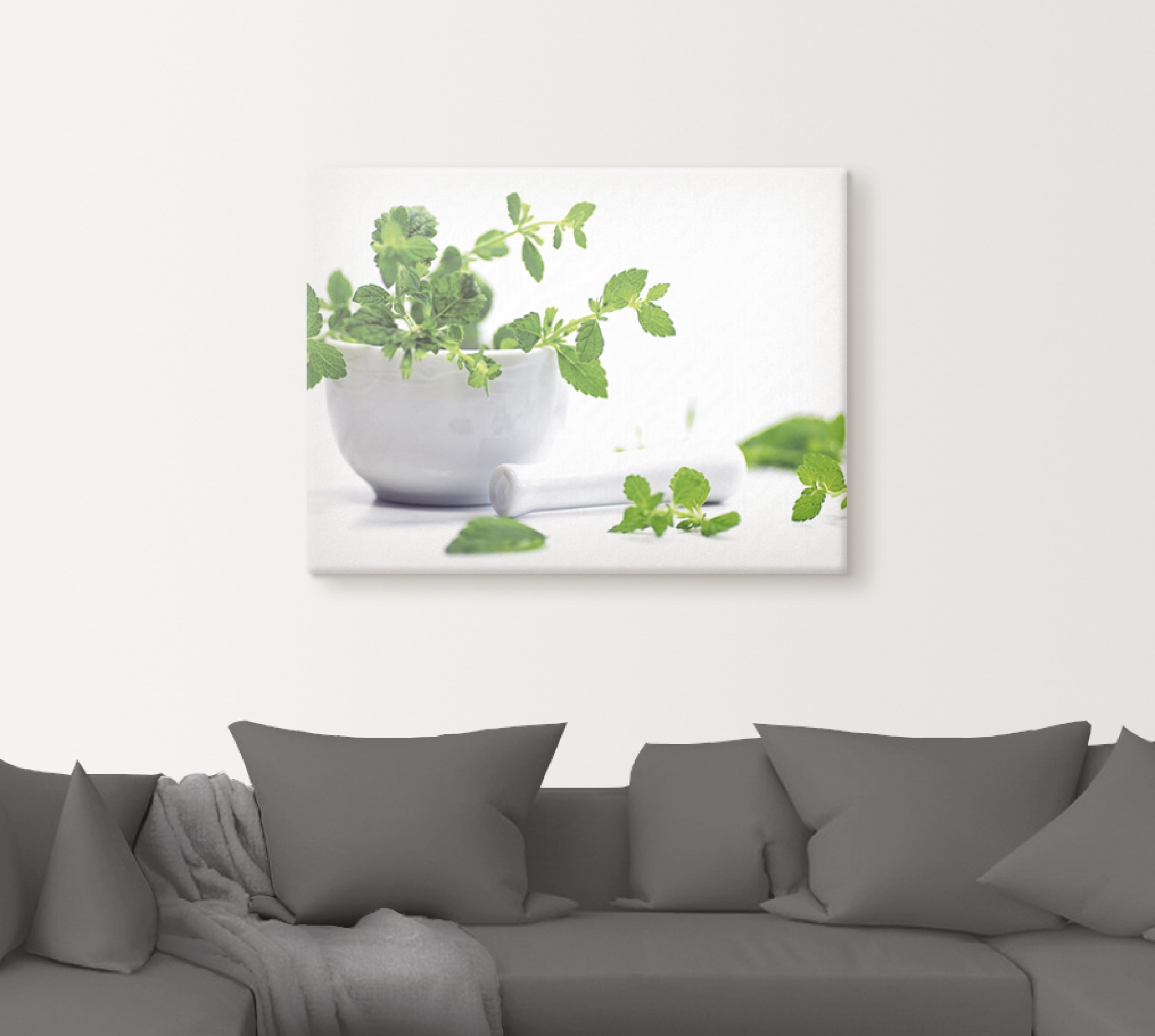 Artland Wandbild "Melissa officinalis", Lebensmittel, (1 St.), als Leinwand günstig online kaufen