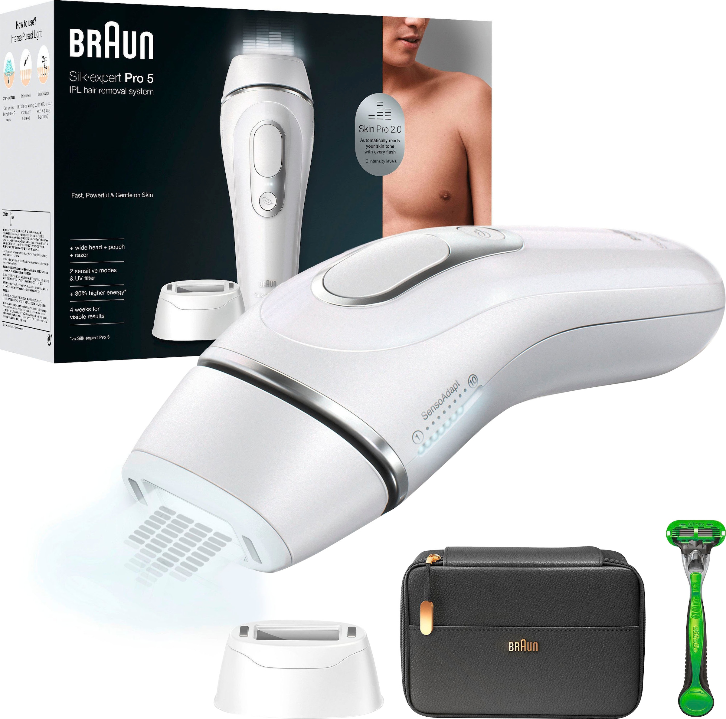Braun IPL-Haarentferner »Silk-Expert Pro | 400.000 Skin PL5145«, 5 400.000 Lichtimpulse, Sensor Pro Lichtimpulse, BAUR 2.0
