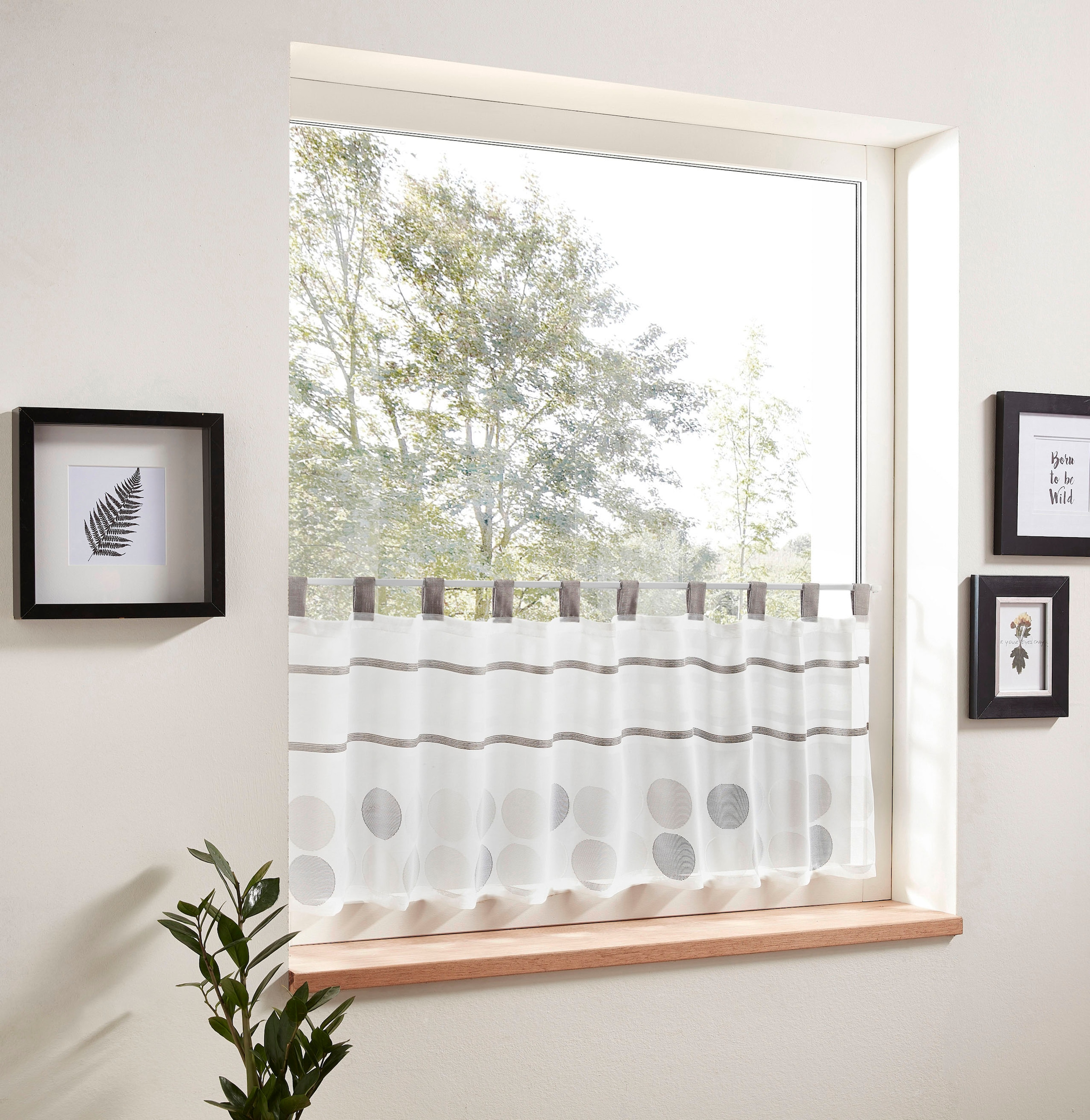 decolife Scheibengardine »Malie«, (1 St.), HxB: 45x140, Scheibengardine mit Webstruktur