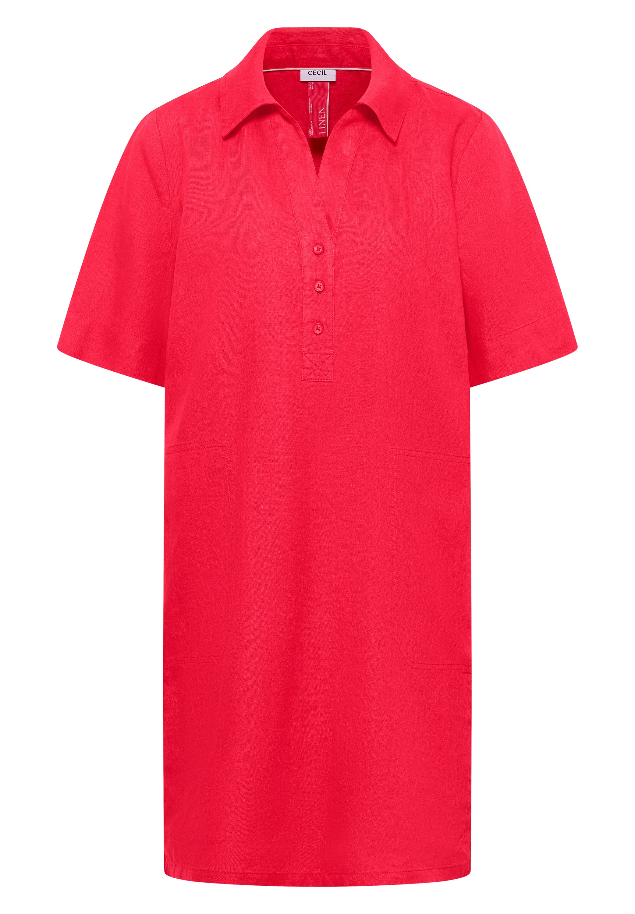 Cecil Blusenkleid Eingrifftaschen aus Leinen
