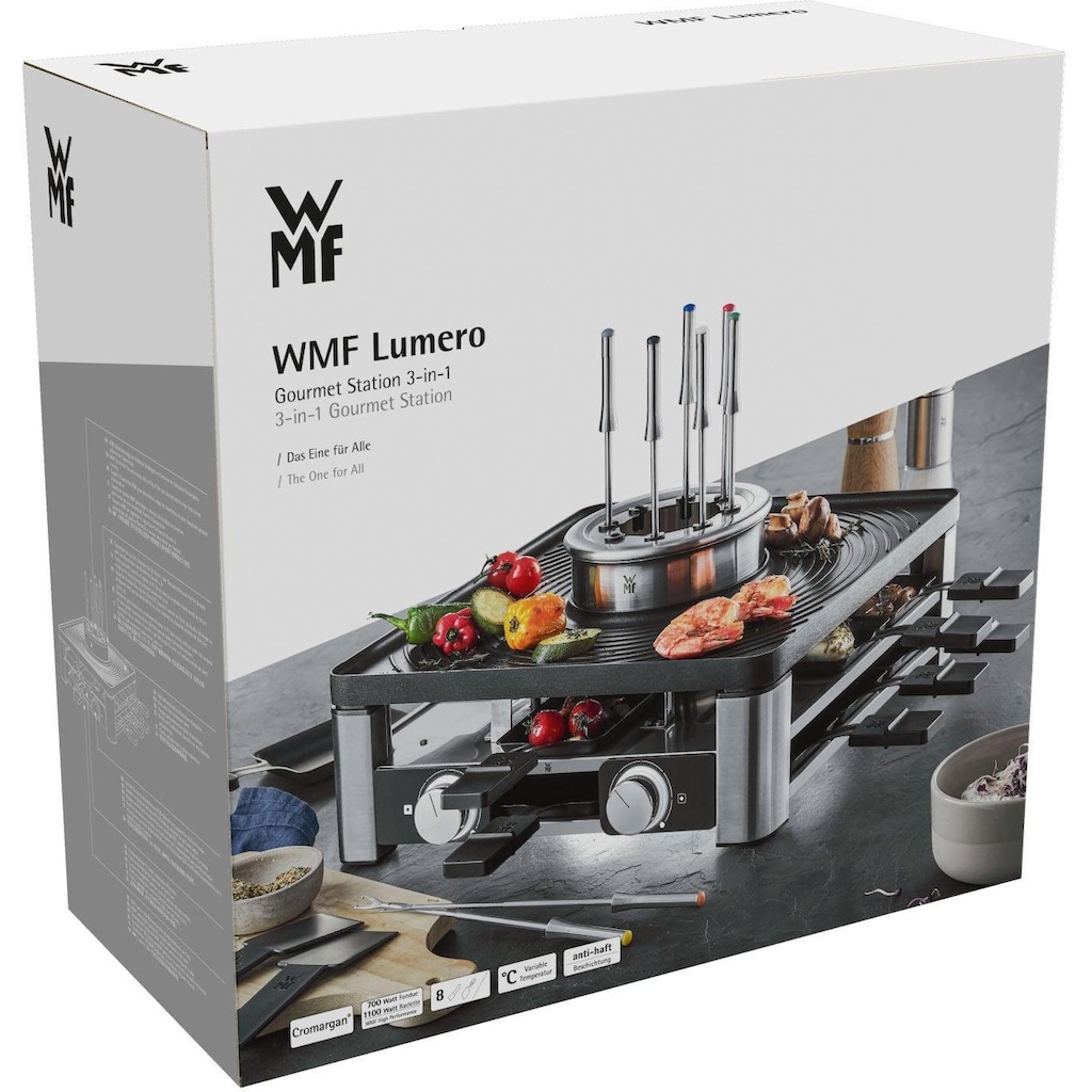 WMF Raclette »Lumero Gourmet Station 3-in-1«, 8 St. Raclettepfännchen, 1800 W