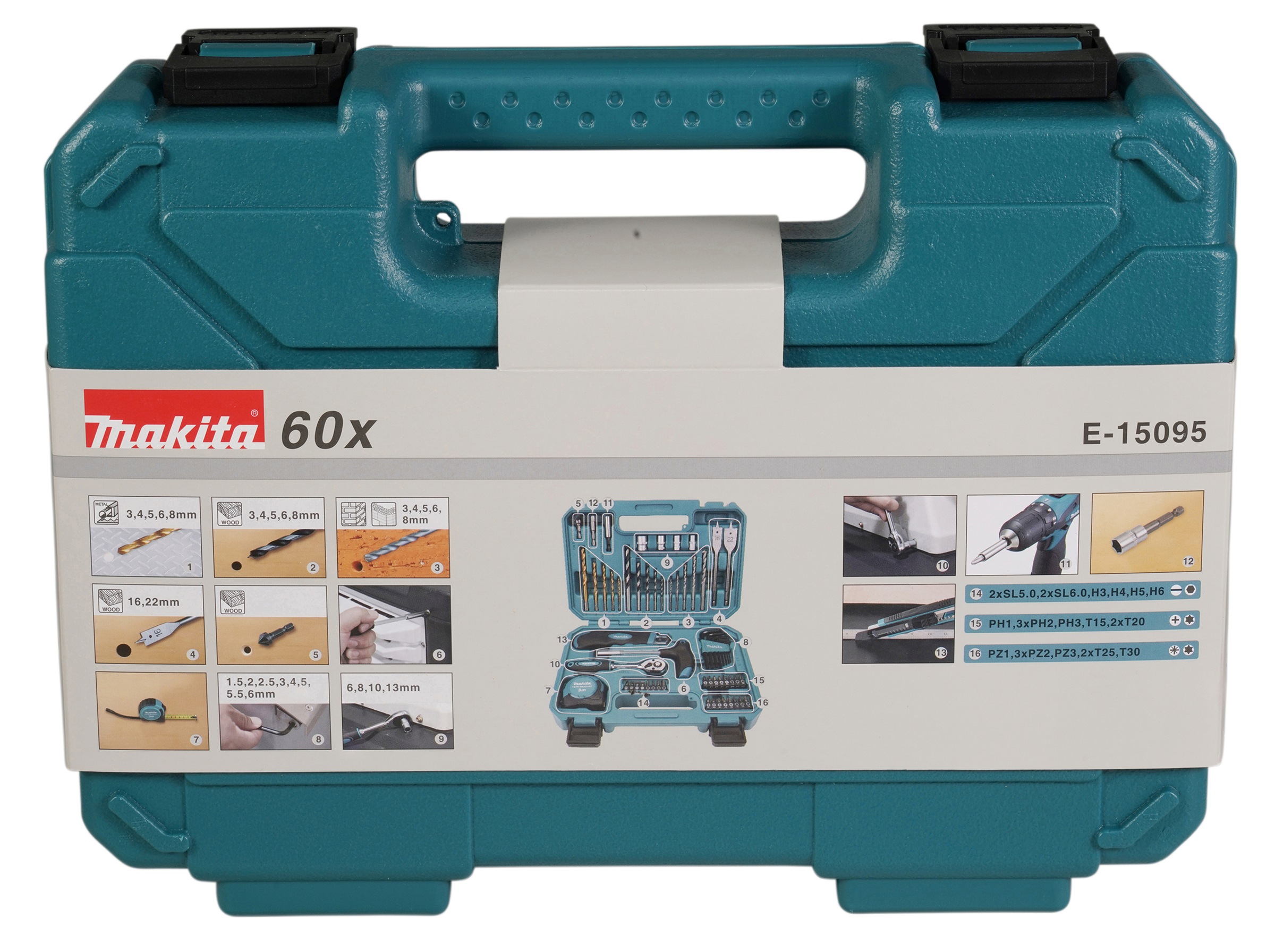 Makita Werkzeugset »»E-15095««, 60-tlg., inkl. Aufbewahrungskoffer