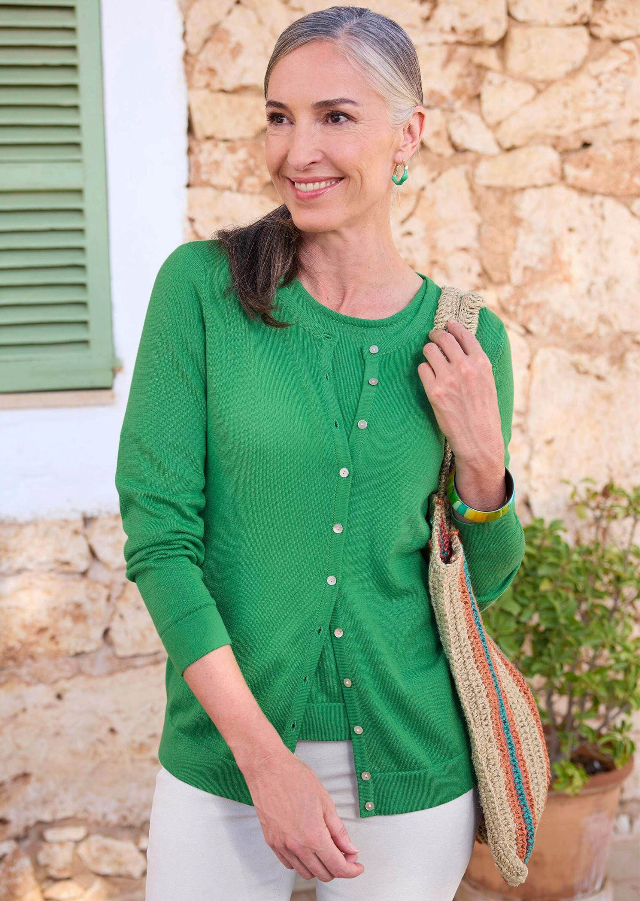 Thumbnail - GOLDNER Strickpullover "Figurnahes Twin-Set aus Pima-Baumwolle" Ohne