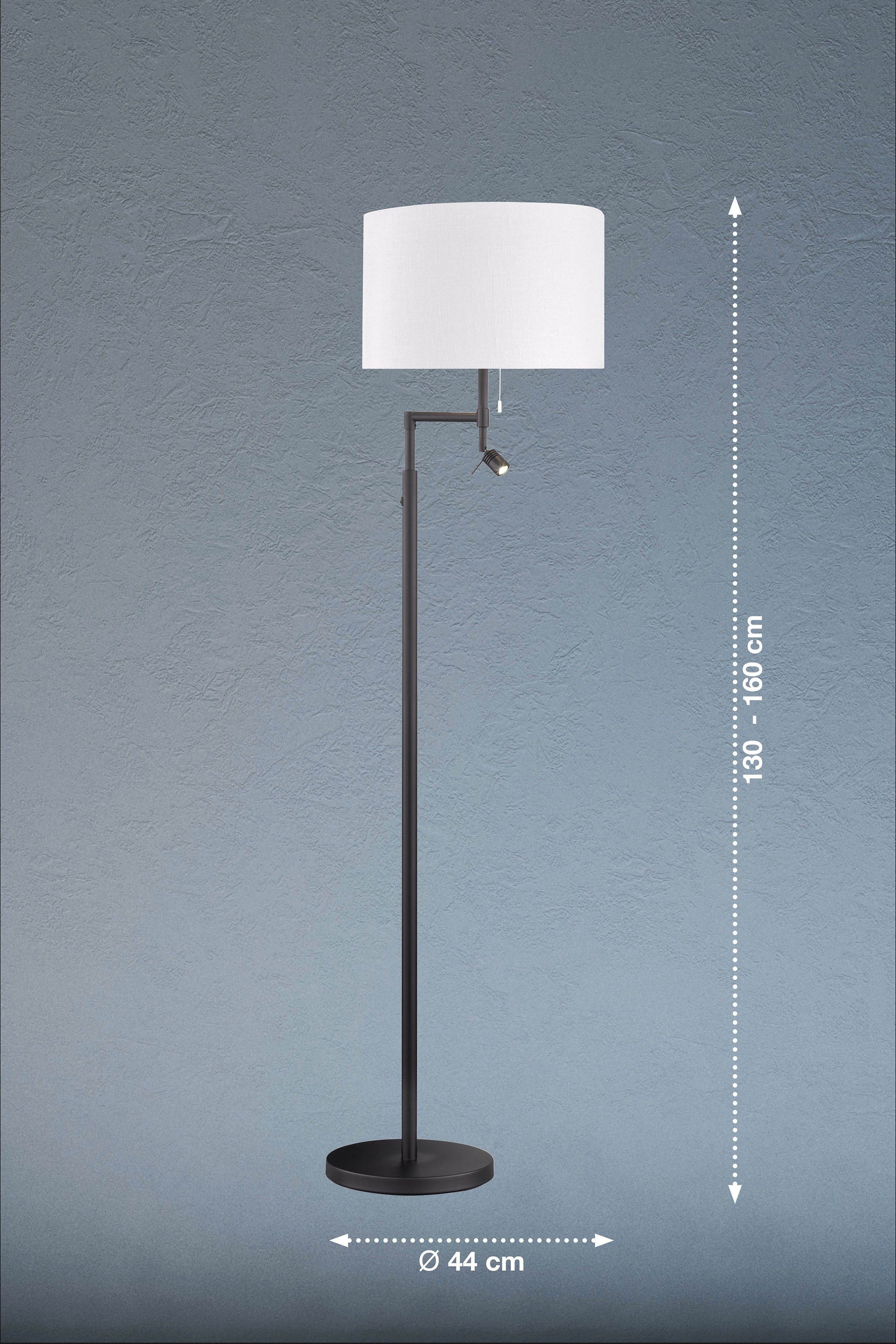 FISCHER & HONSEL Stehlampe »Teramo«, für Leuchtmittel 3 x E27, kleine Leseleuchte mit integr. LED