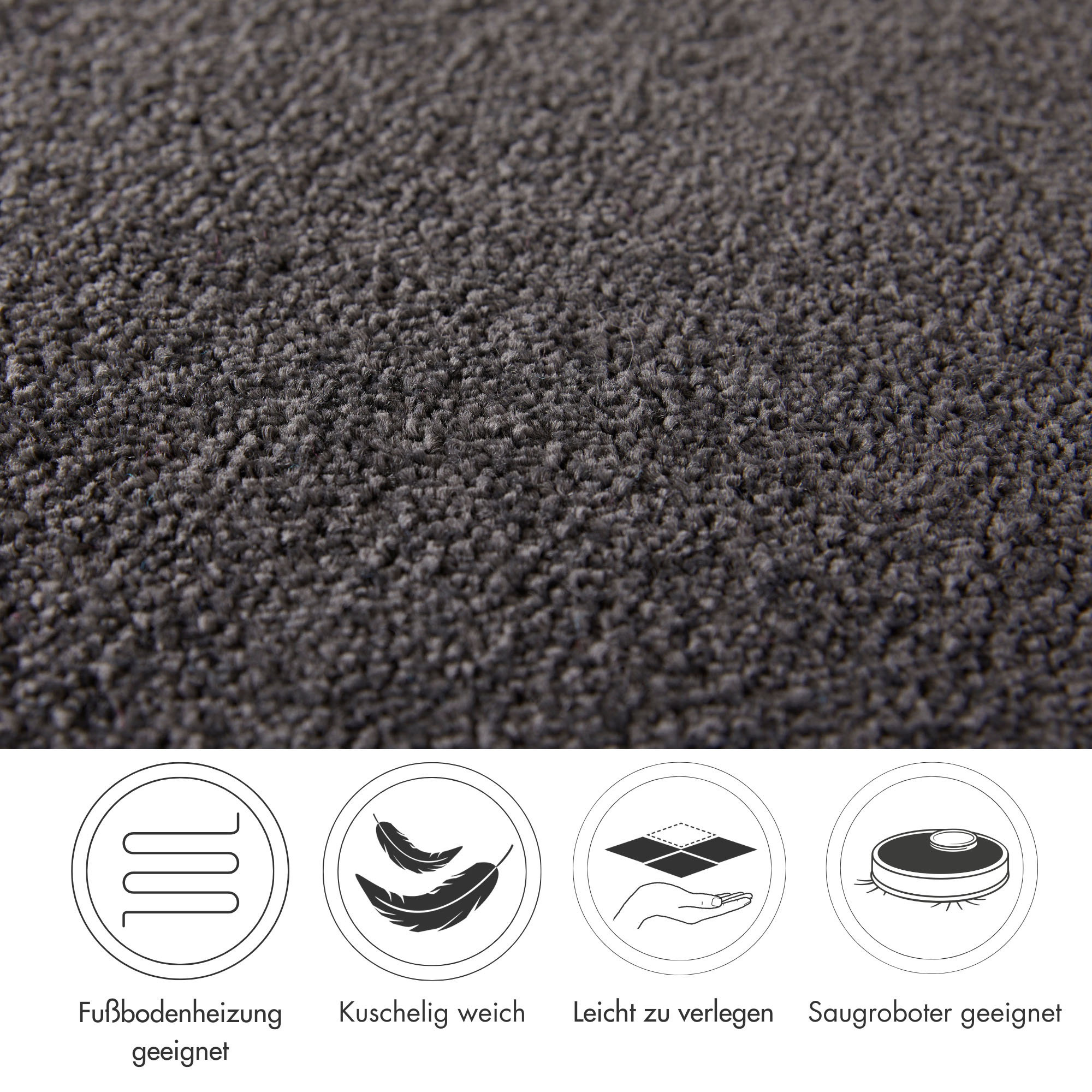 Thumbnail - Andiamo Teppichboden "Sophie, Frisee-Velours, Made in Netherlands", rechteckig, 4,5 mm Höhe, Uni Farben, Breite 400 cm o...