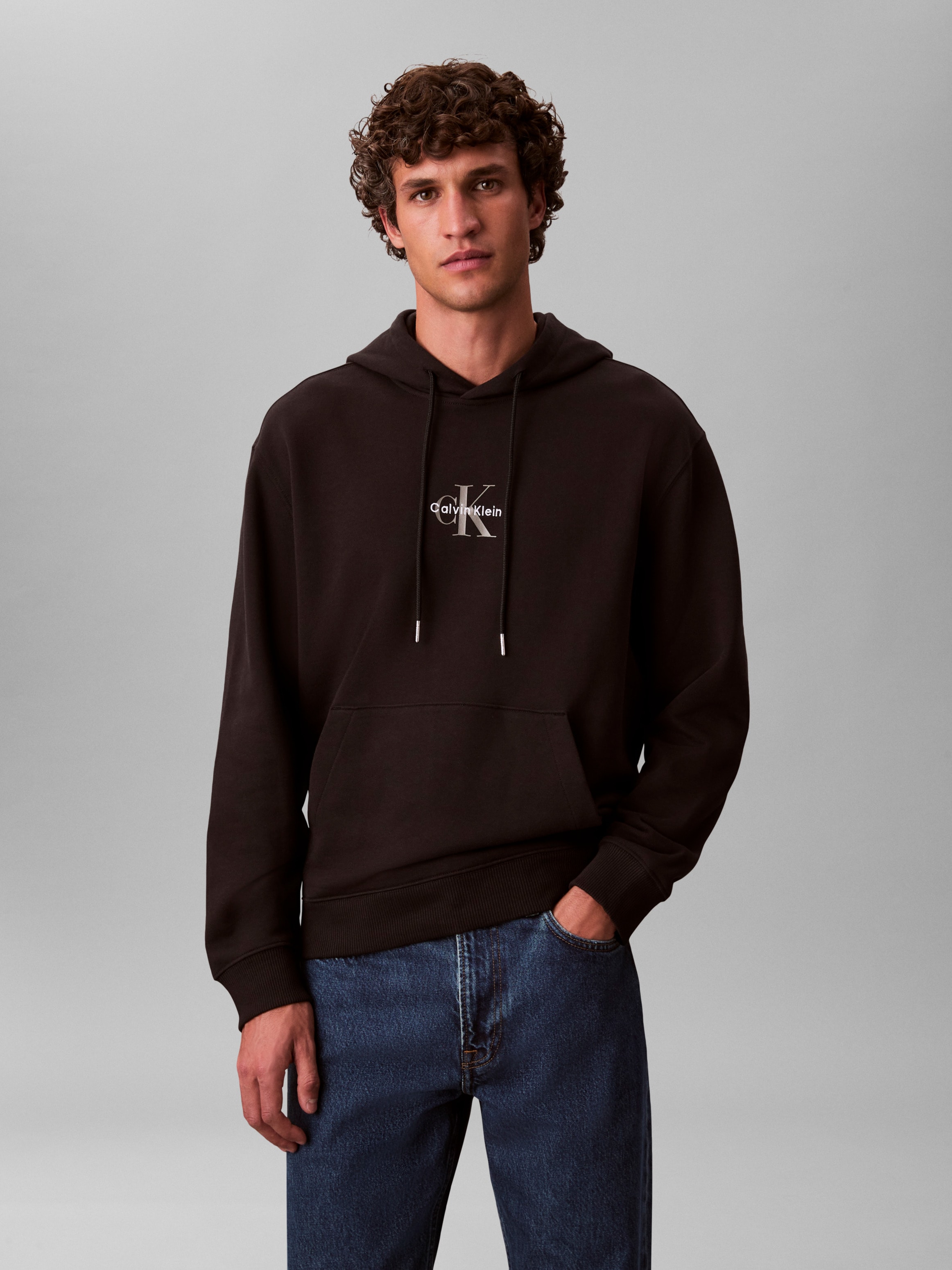 Calvin Klein Jeans Sweatshirt "LS EU 350TERRY MICRO MONOLOGO HO" Kapuze, re günstig online kaufen