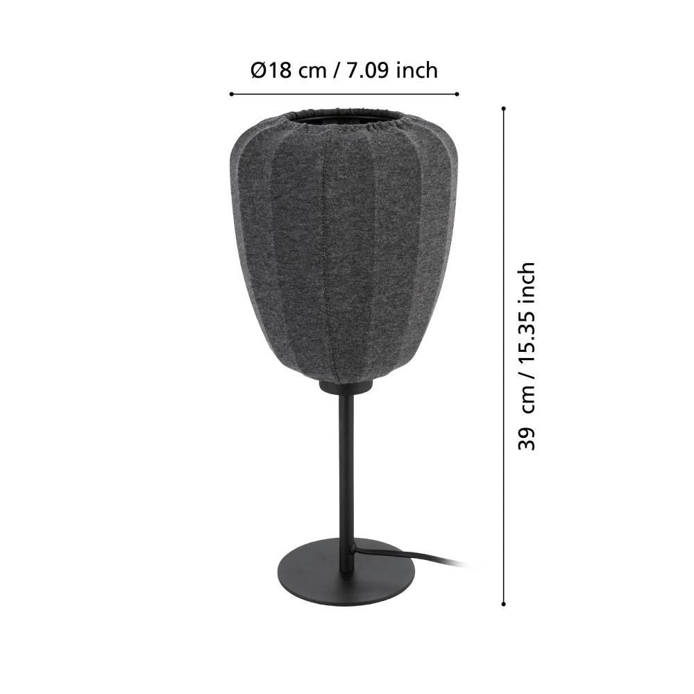 EGLO Tischleuchte »BARLASTON«, 1 flammig, Leuchtmittel E27 | ohne Leuchtmittel, Nachttischlampe, Japandi Design, Tischleuchte, Textil, Metall