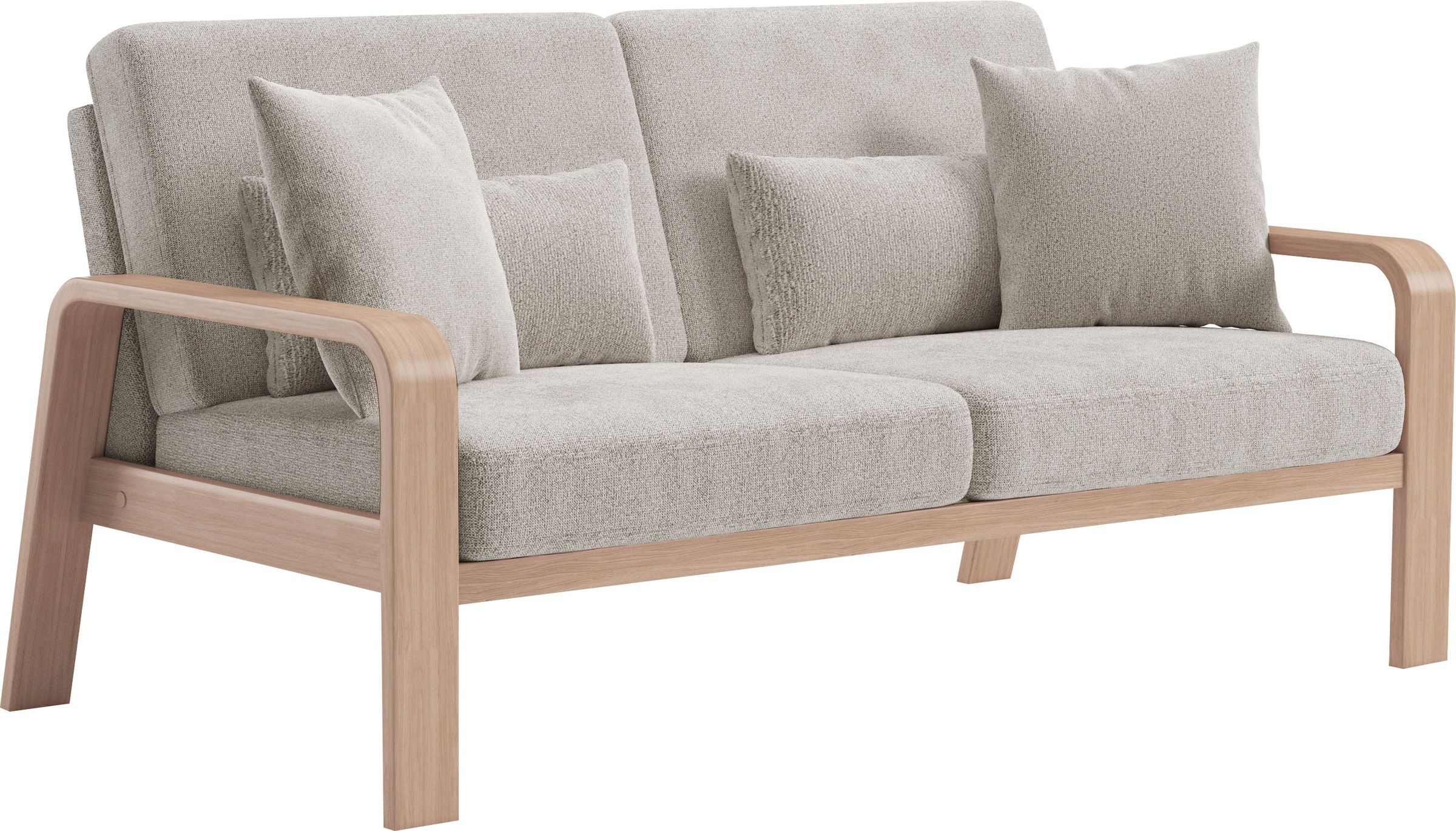 sit&more 2,5-Sitzer »Kolding«, Armlehnen aus Buchenholz in natur, verschiedene Bezüge und Farben
