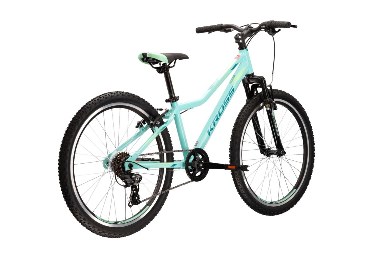 Kross Kinderfahrrad »KROSS Kinderad 24" Lea JR 1.0 Grün 8 Gänge« 8 Gang Shimano TOURNEY TX800 Schaltwerk Kettenschaltung