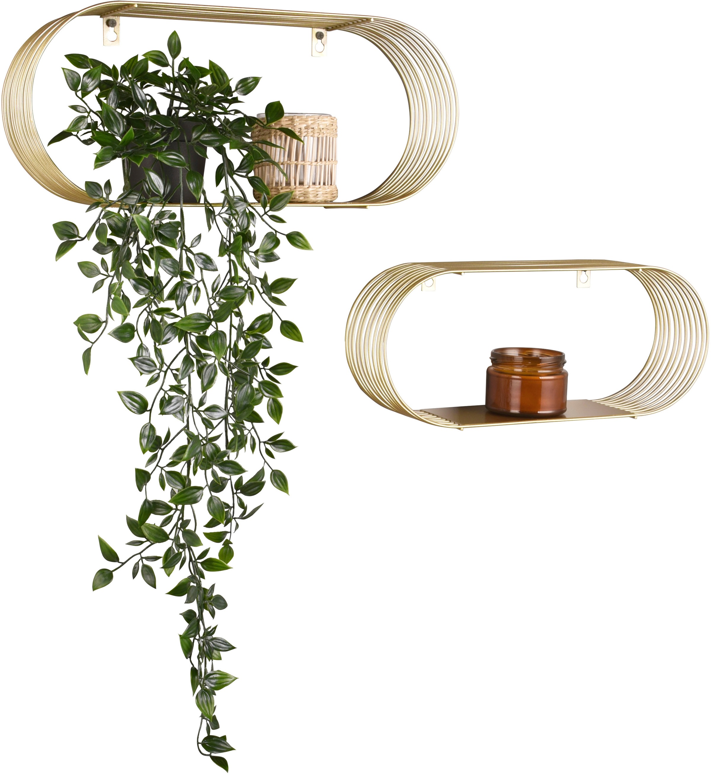 MIRRORS AND MORE Wandregal "Joyce" Set, 2 Stk. tlg. Mit Metallstreben, Wand günstig online kaufen