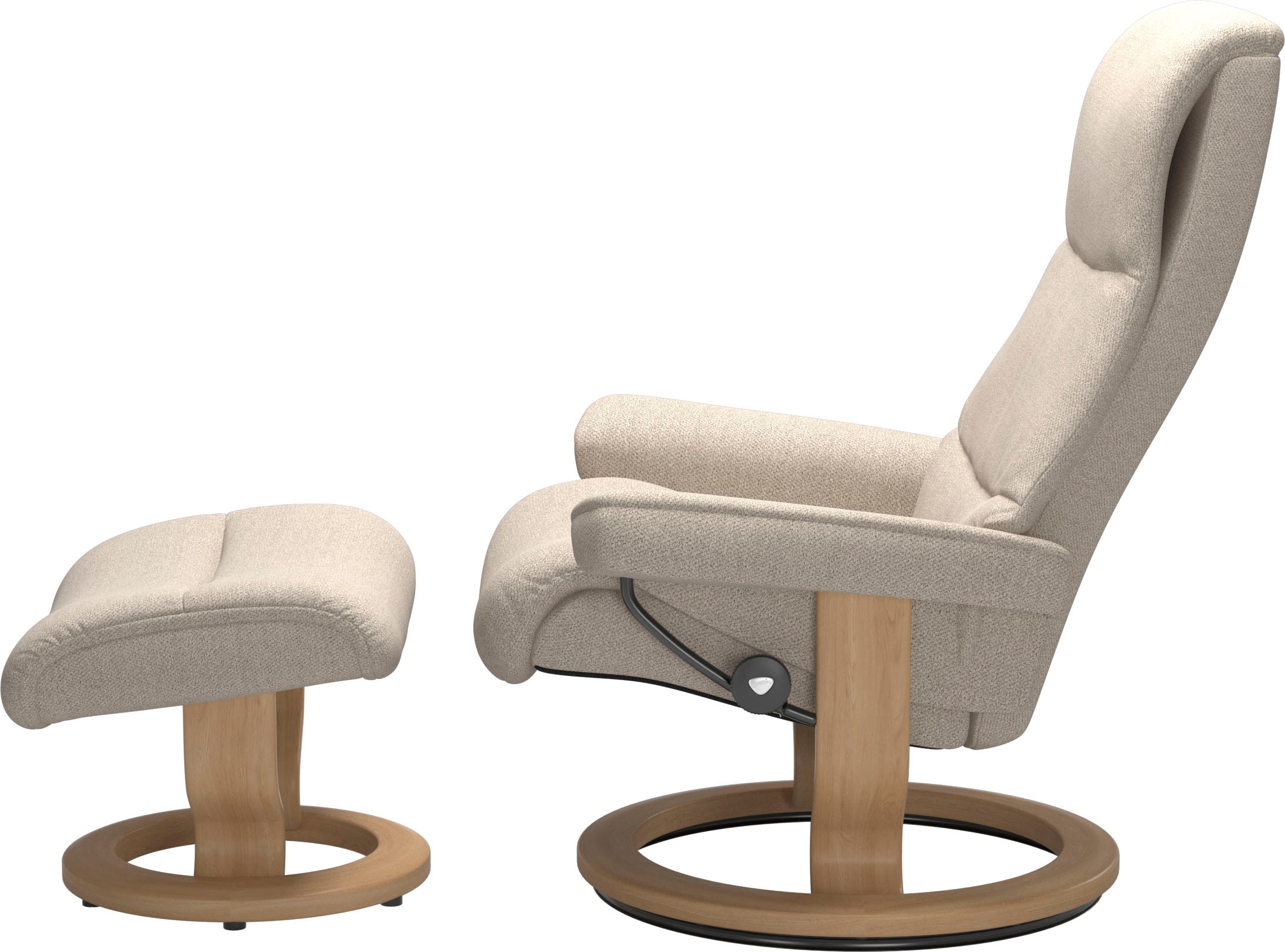 Stressless® Relaxsessel »View«, (Set, Relaxsessel mit Hocker), mit Classic Base, Größe M,Gestell Eiche