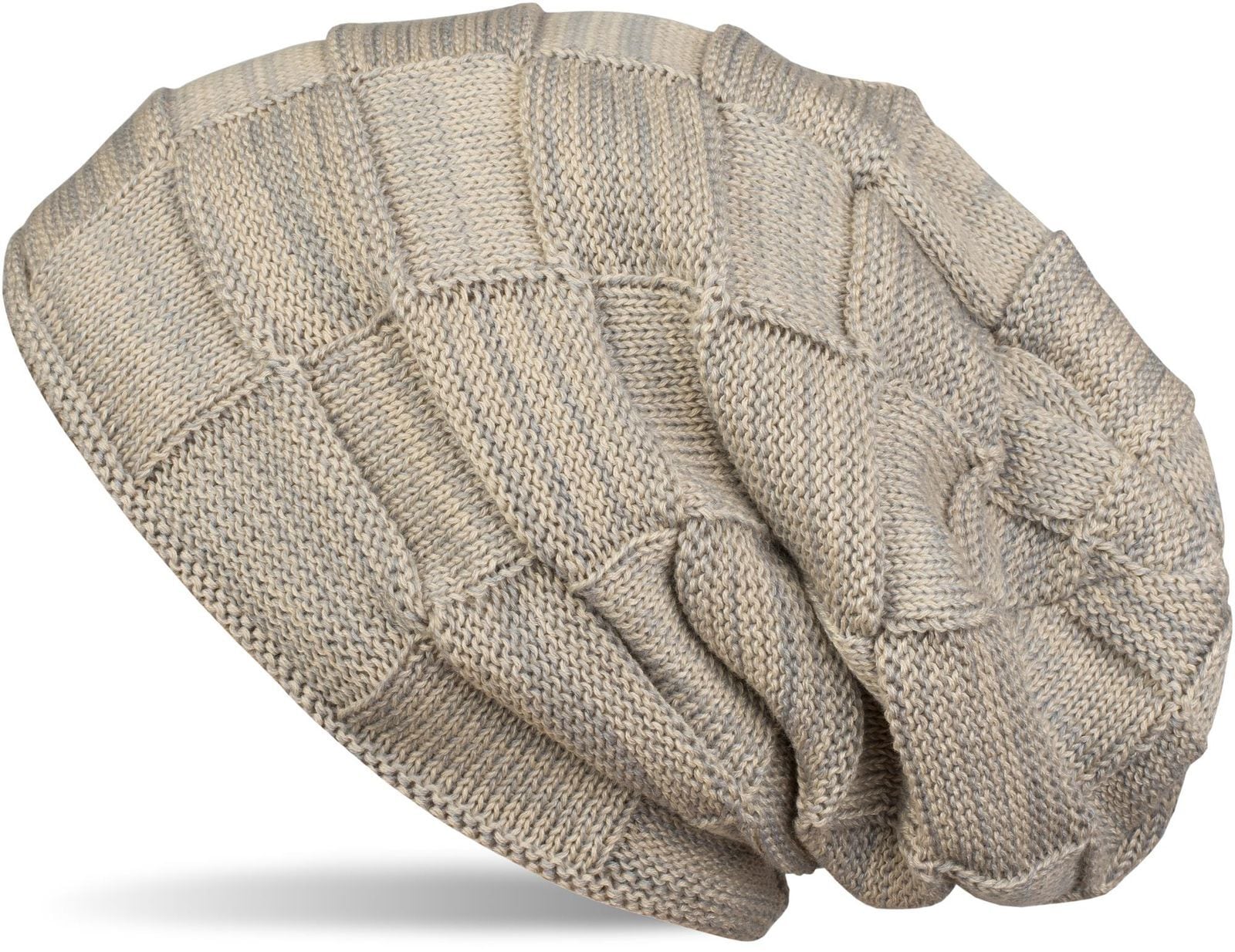 styleBREAKER Strickmütze "Feinstrick Beanie mit Karo Strick" 1 Stk. günstig online kaufen