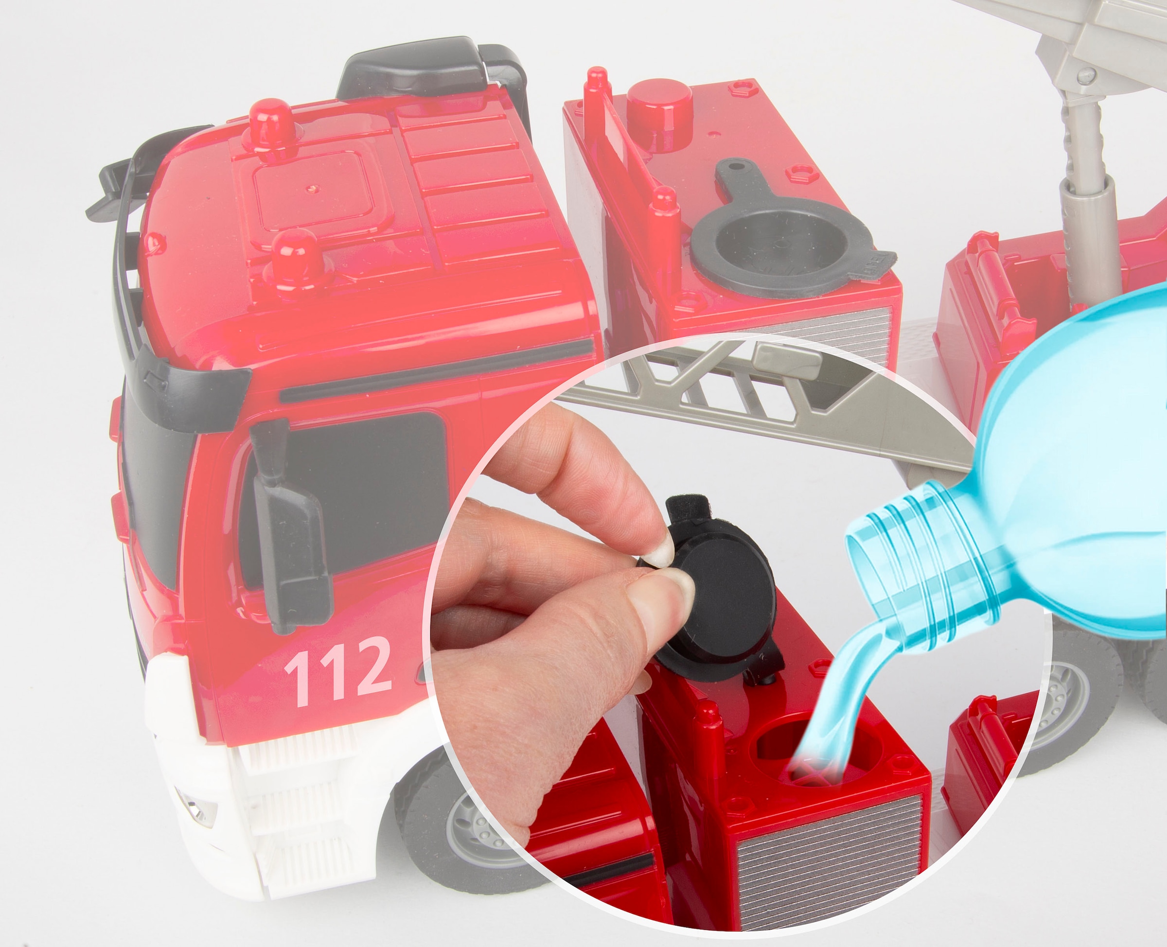 Jamara RC-LKW »Feuerwehr Drehleiter Mercedes -Benz Antos 2,4GHz« mit Spritzfunktion; LED-Licht; Maßstab 1:26