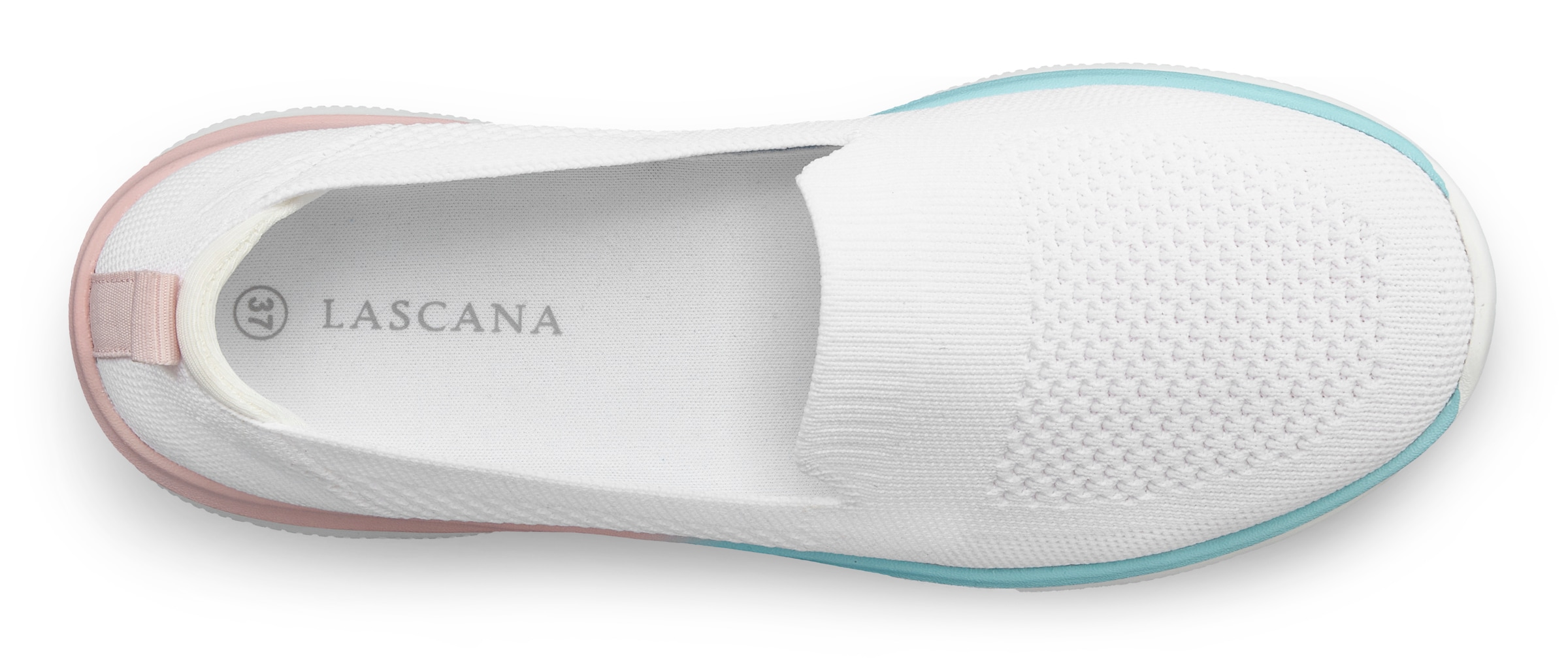 LASCANA Slipper »Halbschuh, Sneaker, Slip-On-Sneaker,« aus bequemen Textil-Material zum Reinschlüpfen VEGAN