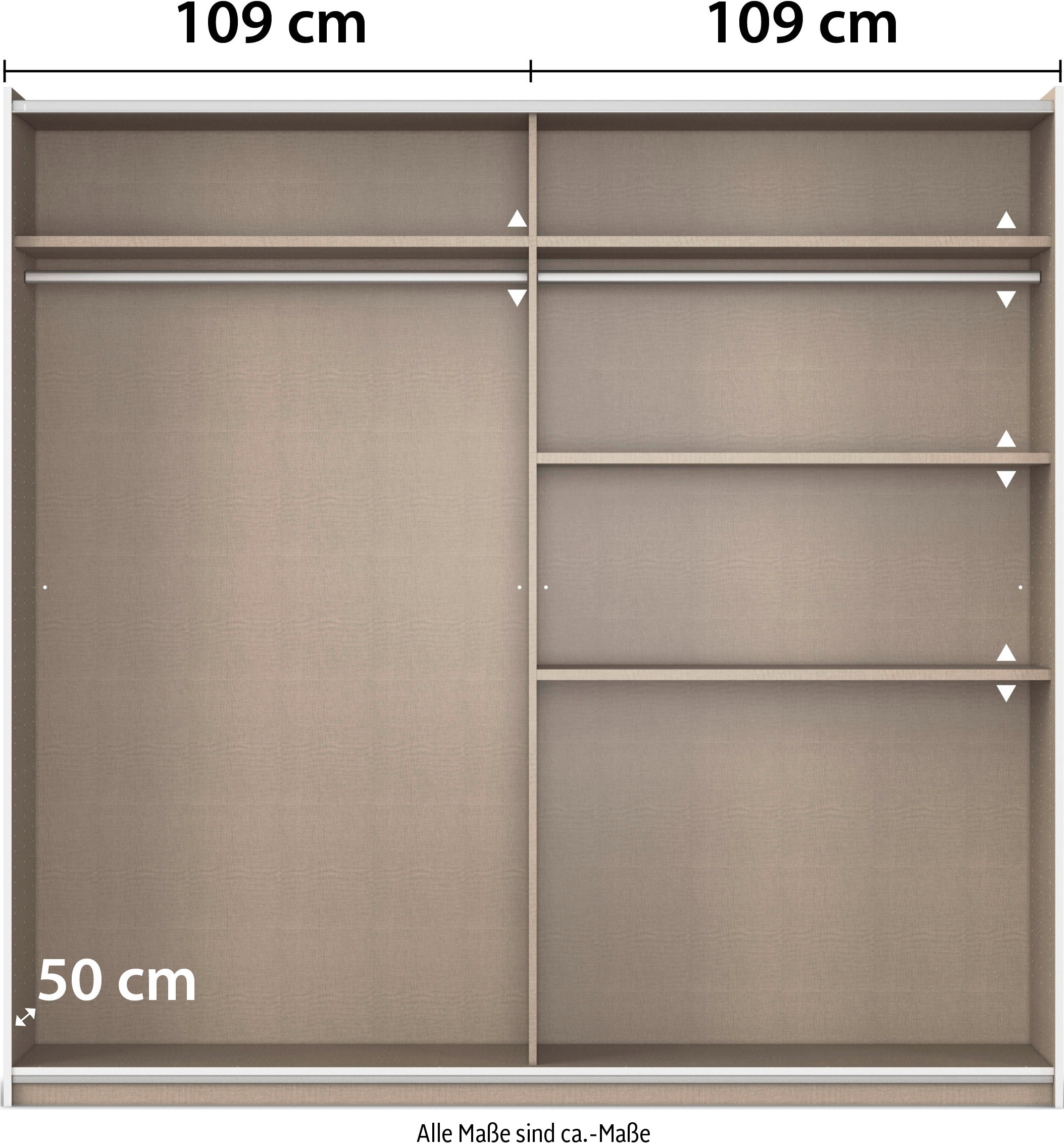 rauch Schwebetürenschrank »AURELIO Kleiderschrank Garderobe TOPSELLER OTTO´s CHOICE«, 3 verschiedene Ausstattungsvarianten Griffe aus Metall MADE IN GERMANY