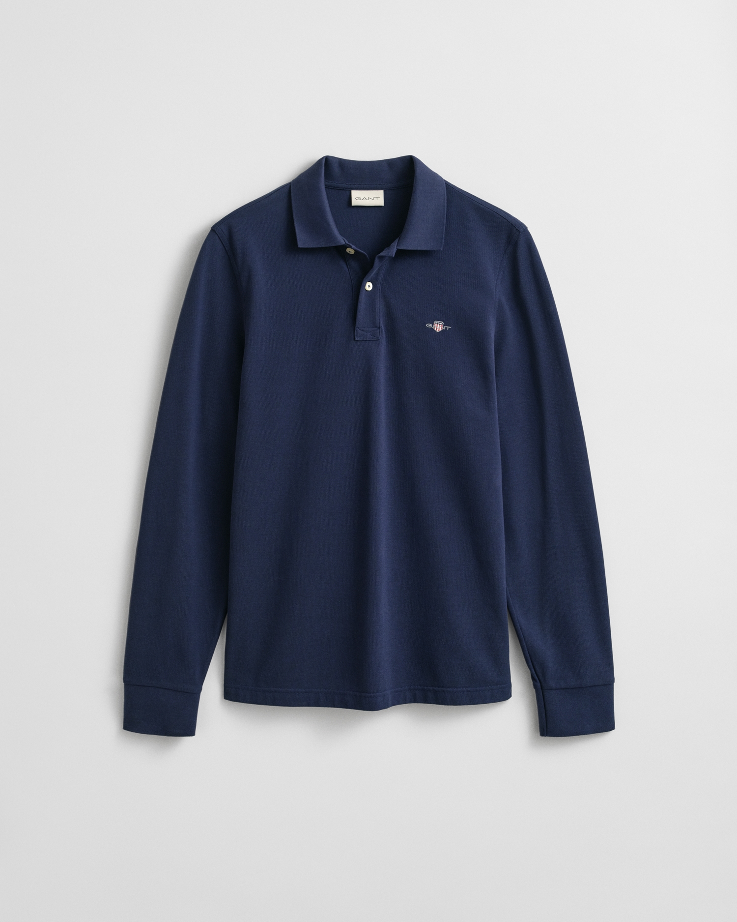 Gant Poloshirt »REG SHIELD LS PIQUE RUGGER« mit Logotickerei auf der Brust