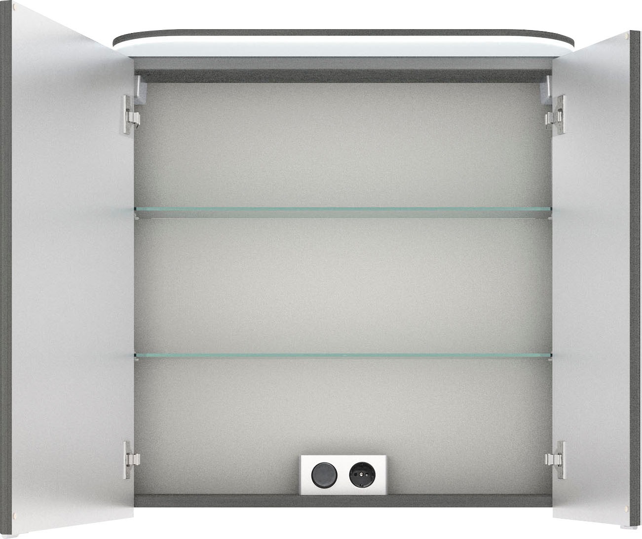 Saphir Badmöbel-Set »Balto Sprint 3-teilig, Mineralmarmor-Waschtisch mit LED-Spiegelschrank«, (4 St.), Badezimmer Set mit Unterschrank inkl Türdämpfer, 3 Türen, 3 Schubladen