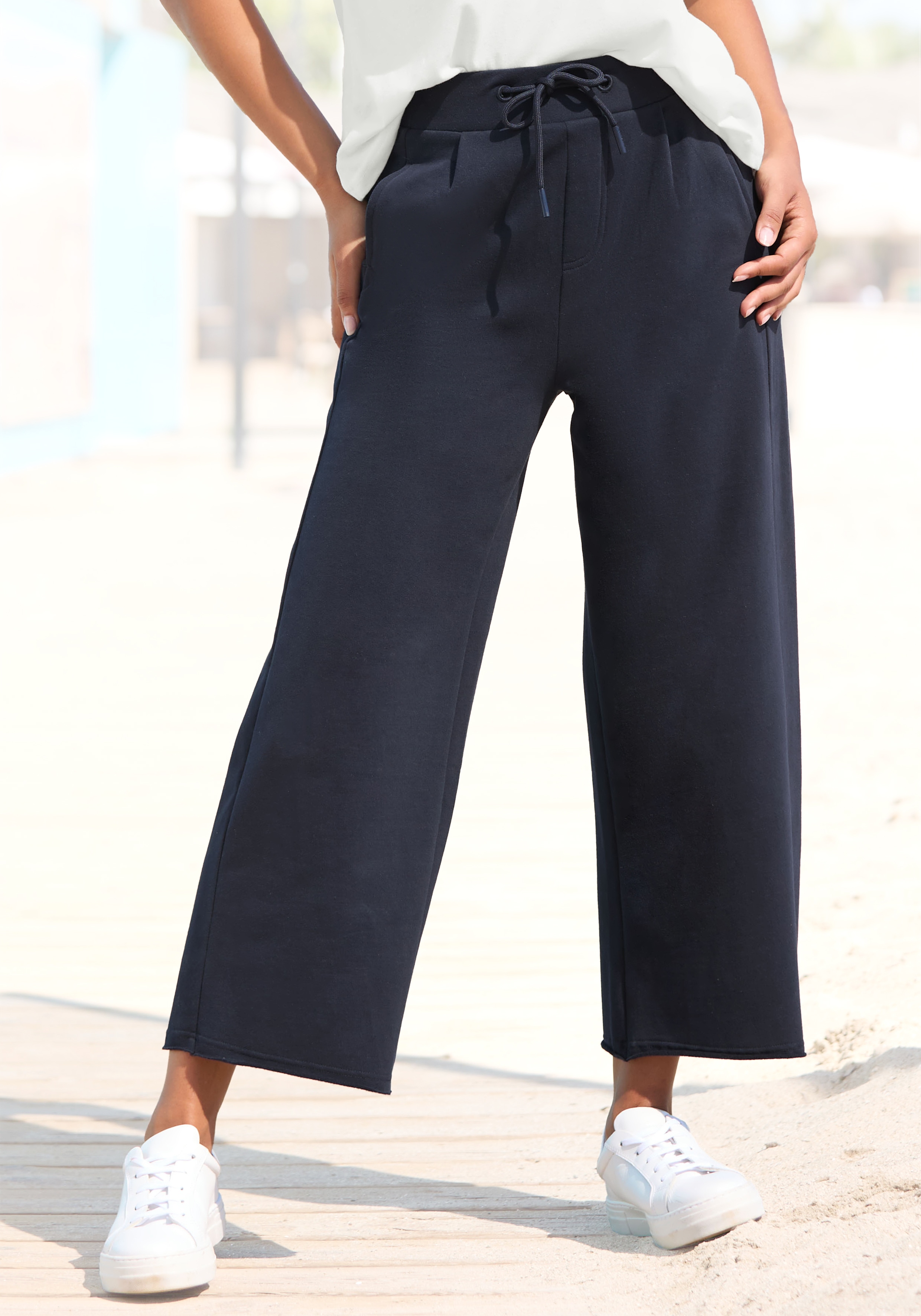 Elbsand Sweathose "Neah" in 7/8 Länge, Culotte aus weicher Sweatware mit Kordelzug, causal