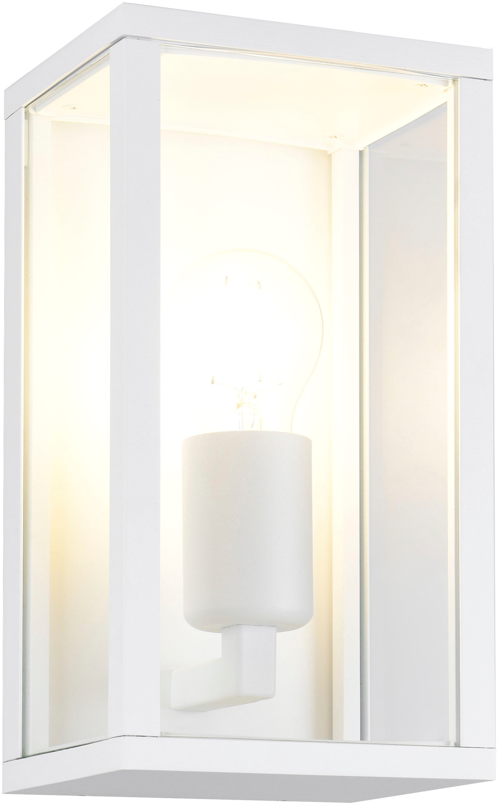 TRIO Leuchten Außen-Wandleuchte »GARONNE, Fassadenbeleuchtung, Wandlampe exkl 1x E27 max 60W, IP44«, 1 flammig, Leuchtmittel E27 | Leuchtmittel wechselbar, Wandleuchte Garten Terrasse, mit Glasschirm Höhe 26cm Breite 14cm