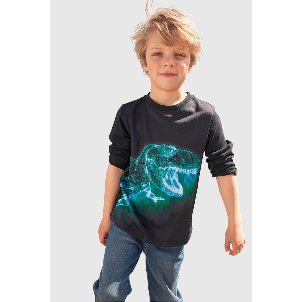 KIDSWORLD Langarmshirt »GREEN DINO«