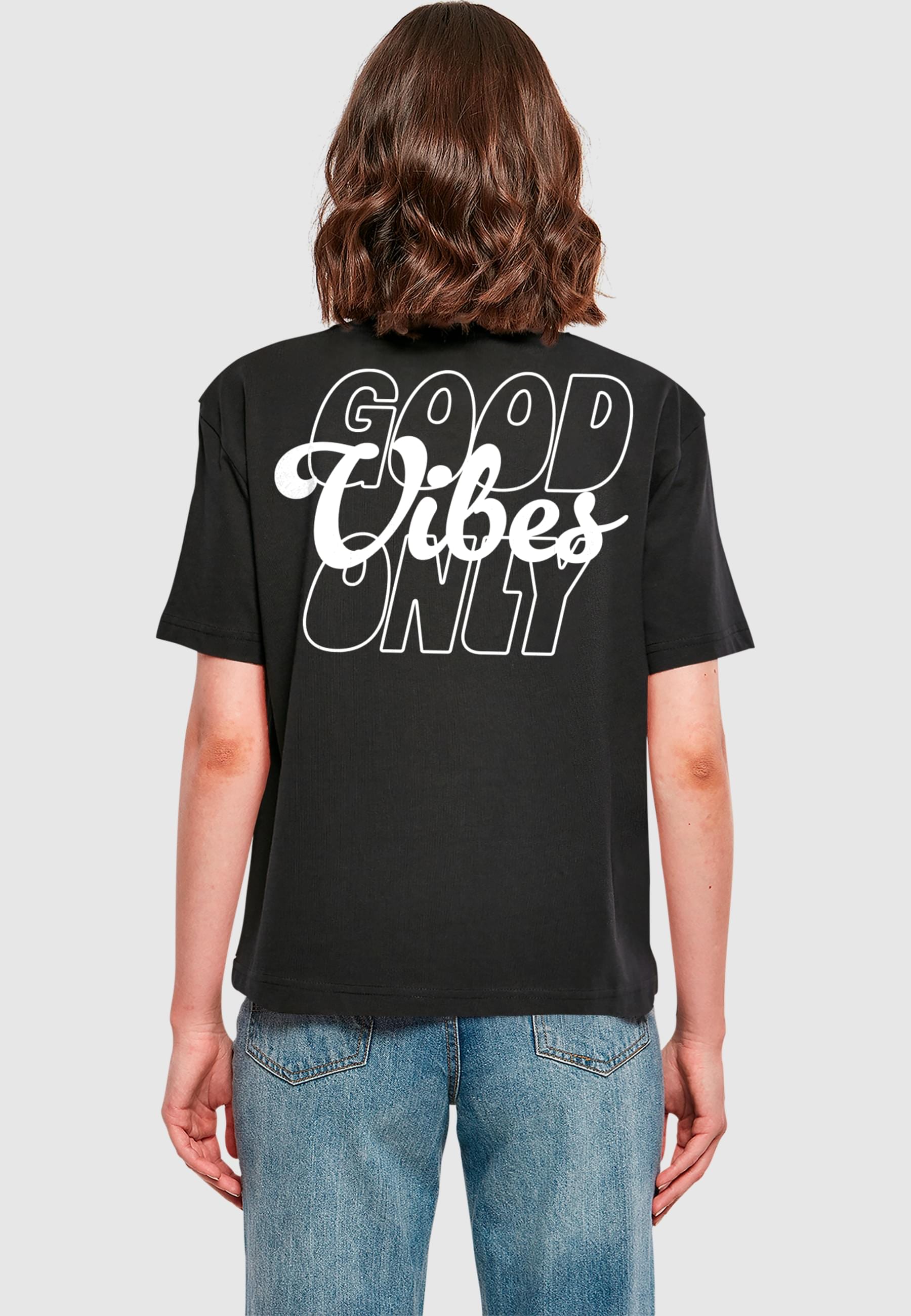 Miss Tee T-Shirt »Miss Tee Good Vibes Wording Tee«, (1 tlg.)