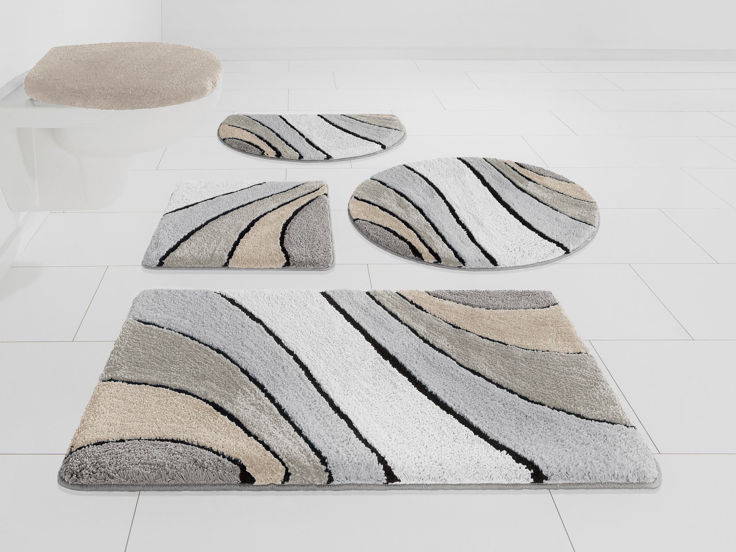 OTTO home Badematte "Josie, Badvorleger, Badezimmer Teppich" Höhe 20 mm rut günstig online kaufen