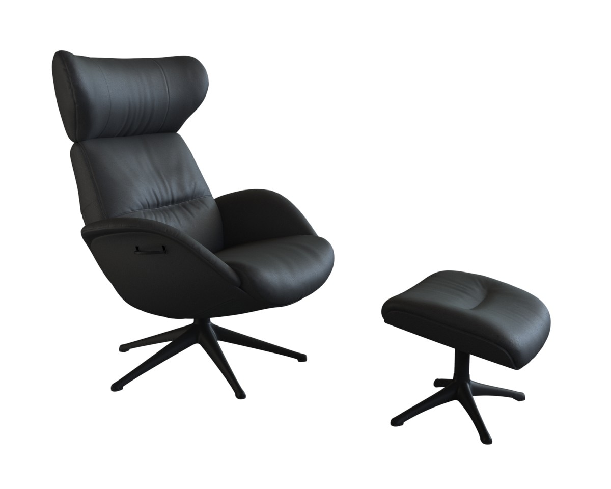 FLEXLUX Relaxsessel »Relaxchairs More«, Premium Komfort, Rücken- & Kopfteilverstellung, drehbar, Fuß schwarz