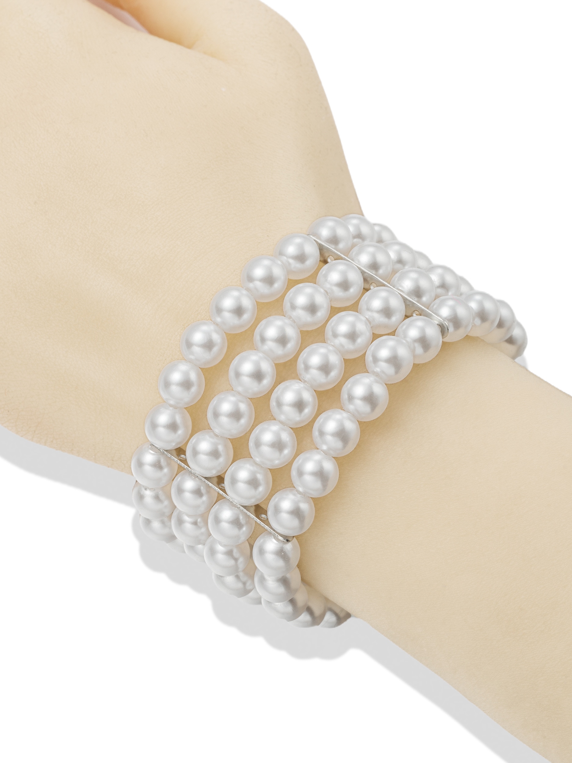 Aniston JEWELRY & WATCHES Armband »Schmuck Geschenk Edelstahl Armschmuck Armkette Zierperlen« Made in Germany - mit Perle (imitiert)