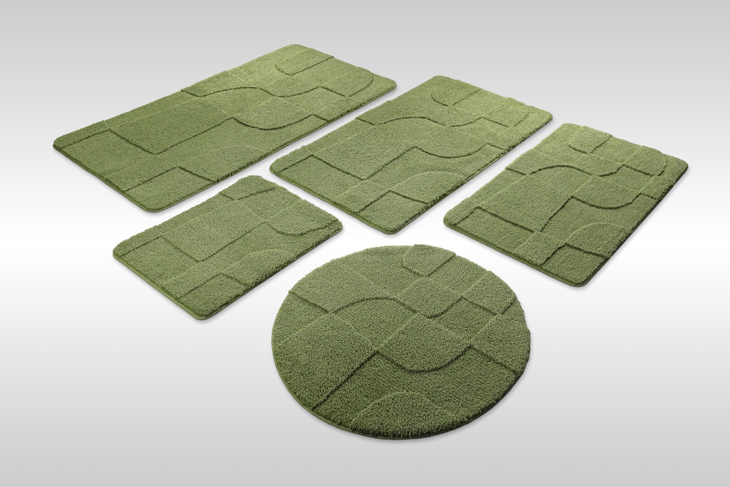Wecon home "Davie" Höhe 25 mm rutschhemmend beschichtet schnell trocknend Badteppich, Hoch-Tief-Effekt, weich, rutschhemmend, waschbar, getuftet