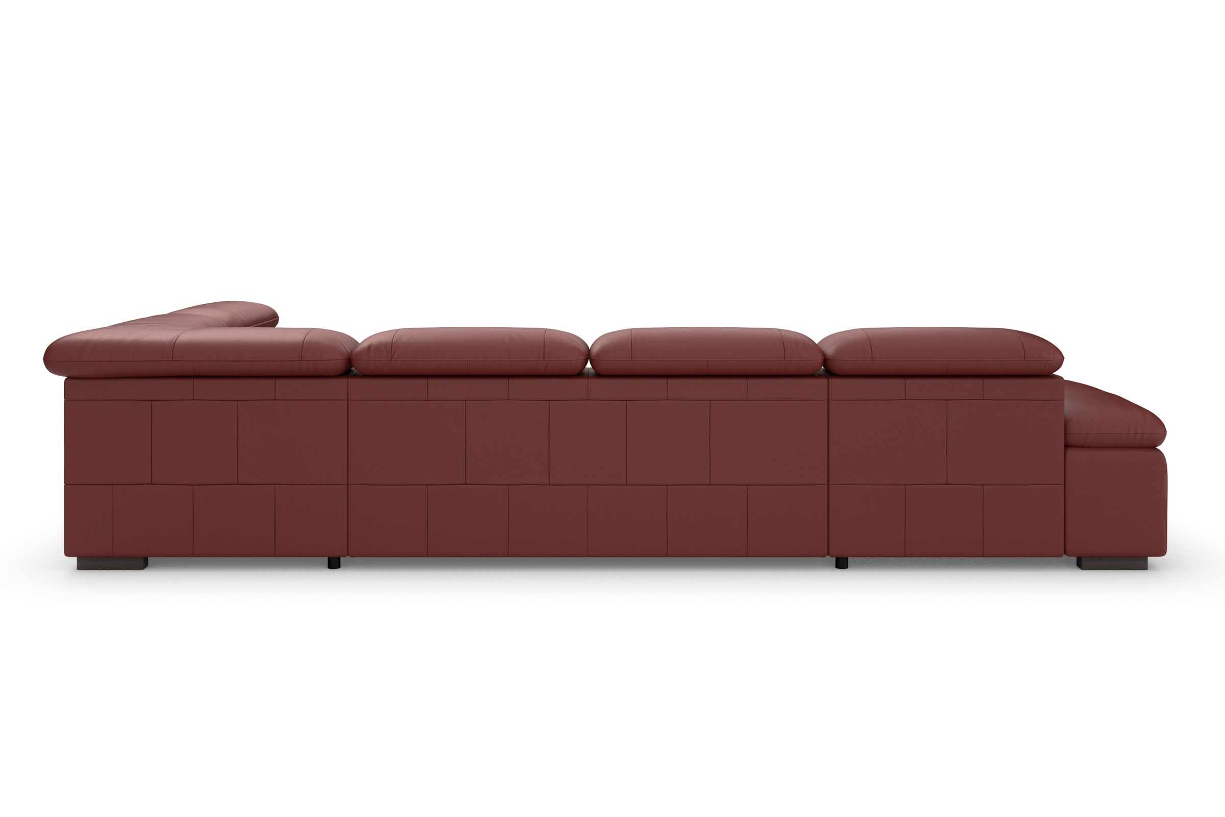 Wohnlandschaft HOME AFFAIRE "Alberto U-Form", rot (merlot), B:350cm H:73cm T:228cm, Luxus-Microfaser in Lederoptik (100% Polyester);Microfaser in Antiklederoptik (100% Polyester);Luxus-Microfaser Vintageoptik (100% Polyester);Luxus-Microfaser weich (90%Po 3