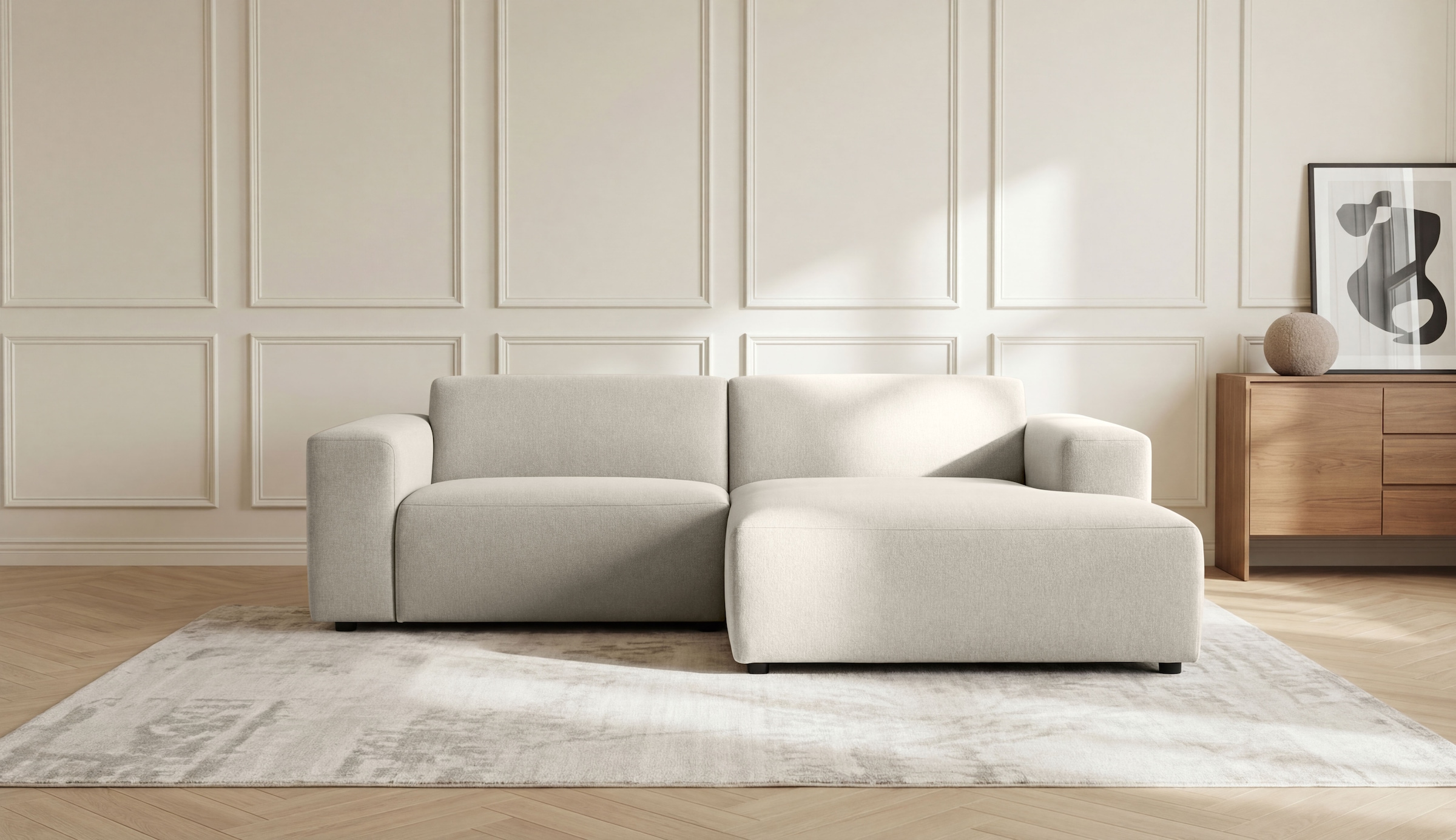 OTTO home Ecksofa "Koa, 228 cm, L-Form, Modulsofa in Cord, Chenille, Strukt günstig online kaufen