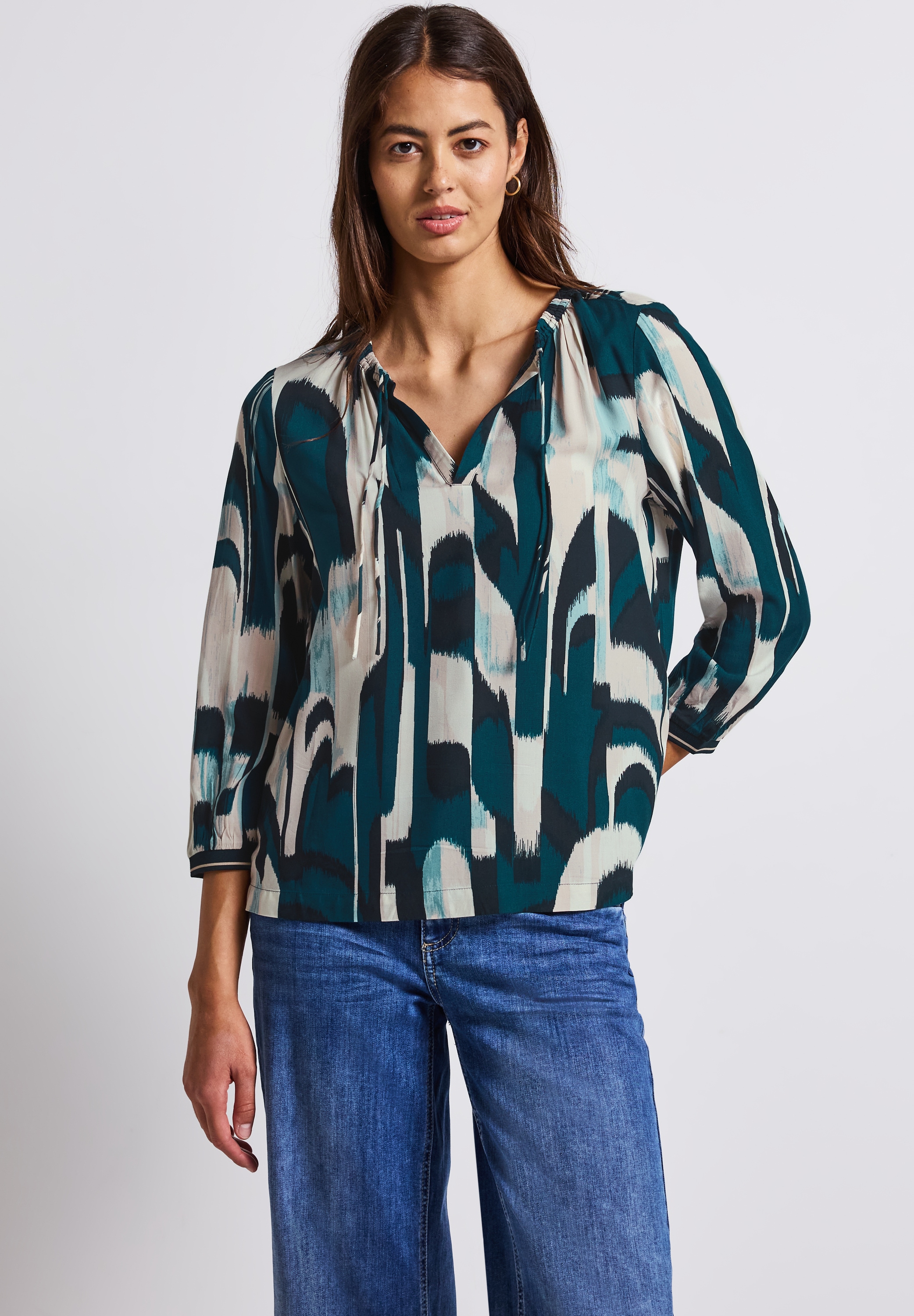 STREET ONE Shirtbluse, 3/4 -Arm mit grafischem Muster günstig online kaufen
