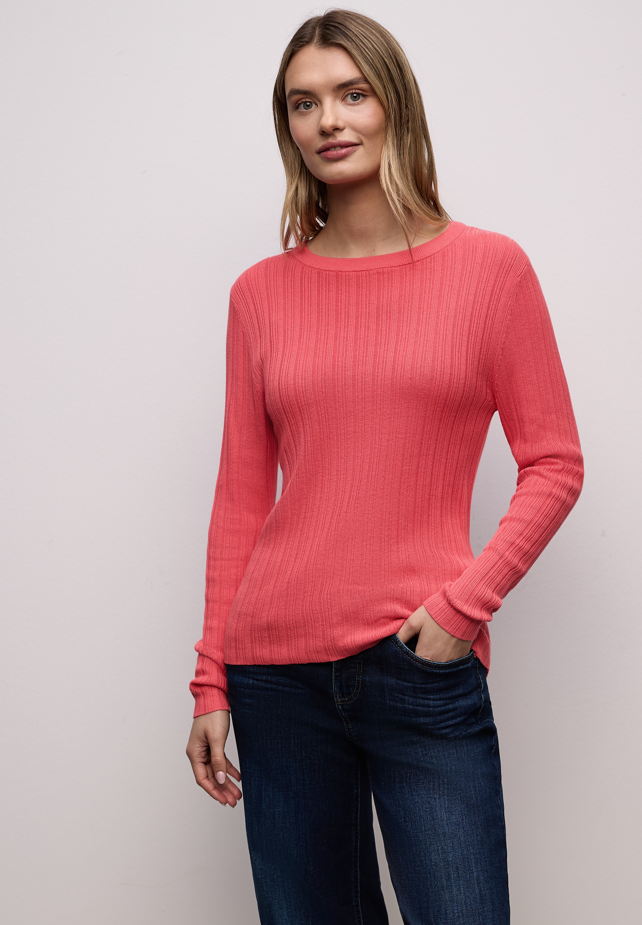 STREET ONE Rundhalspullover im soften Baumwoll-Mix günstig online kaufen