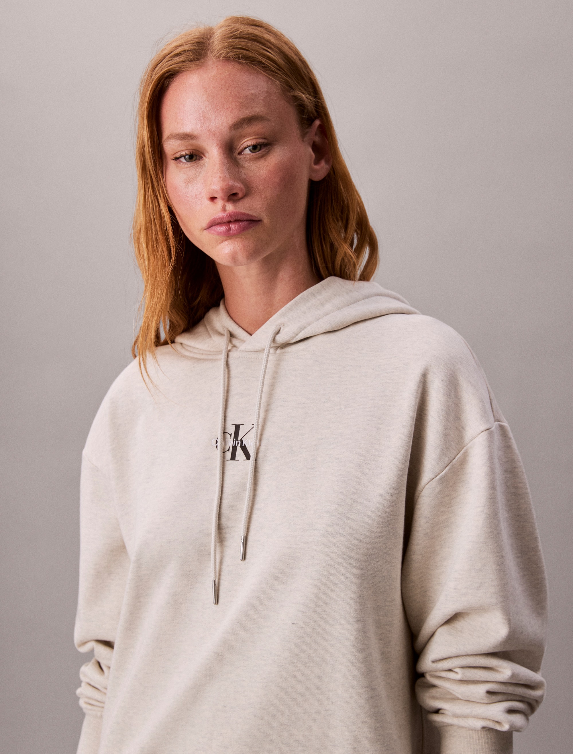 Calvin Klein Jeans Sweatkleid »LS MONOLOGO PREMIUM TERRY HOODIE«, Mit Rundhalsausschnitt, loose fit