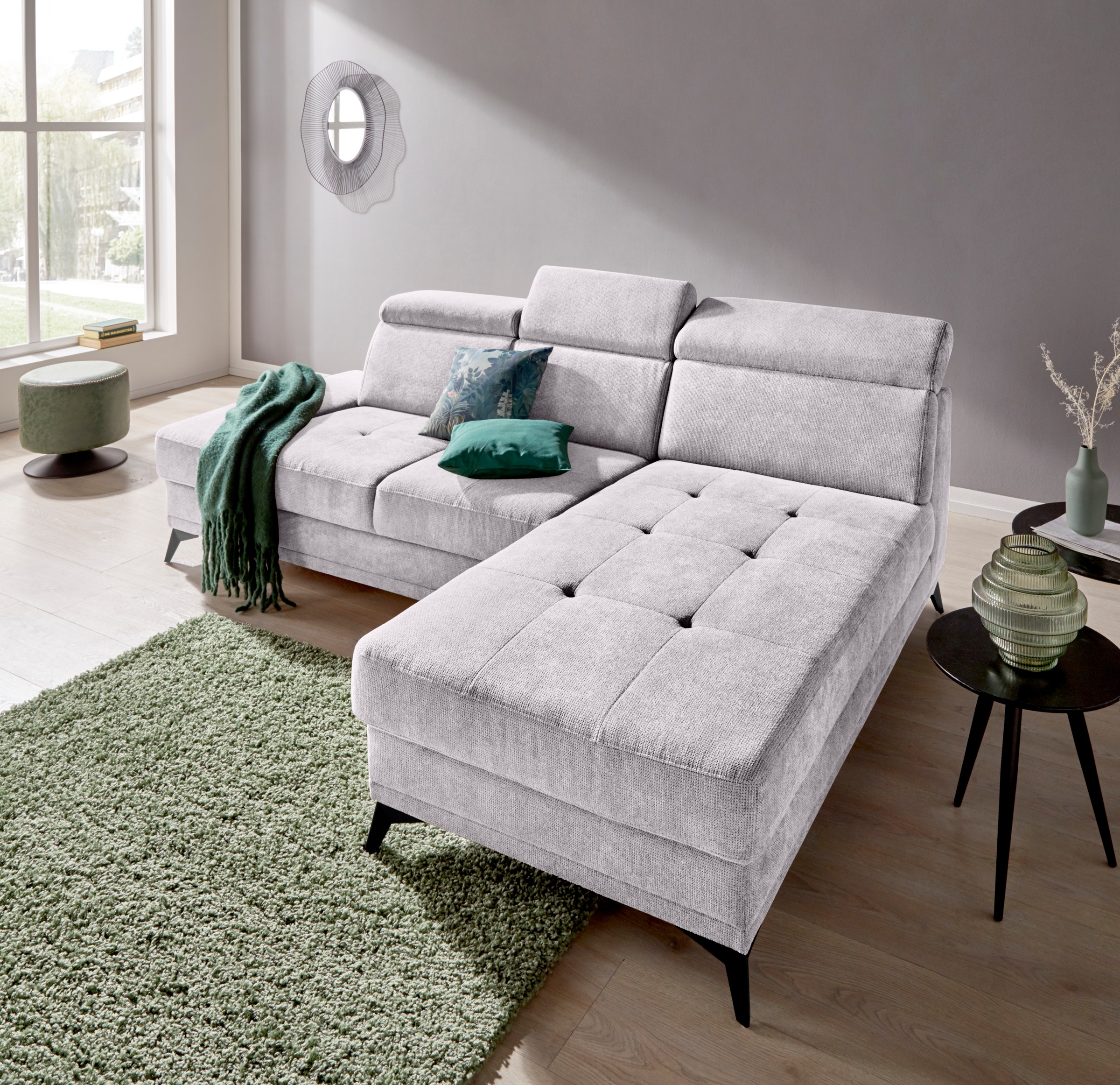 Home affaire Ecksofa "Cardiz L-Form" inkl.Kopfteilverstellung und Federkern günstig online kaufen