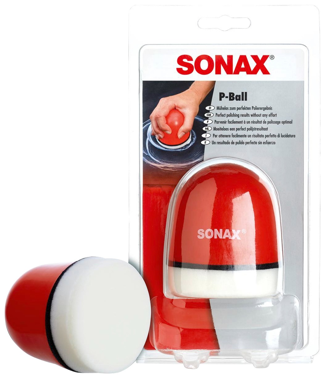 Sonax Schwamm P-Ball, (1 St.), zur Autopolitur rot Autopflege Autozubehör Reifen