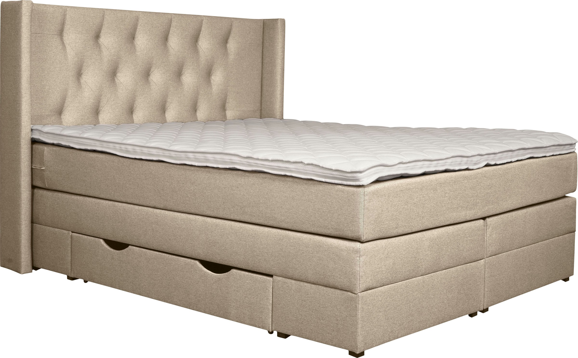 Places of Style Boxspringbett »Elegance«, mit schöner Knopfheftung, in den Härtegraden H2 & H3, inkl. Schubladen
